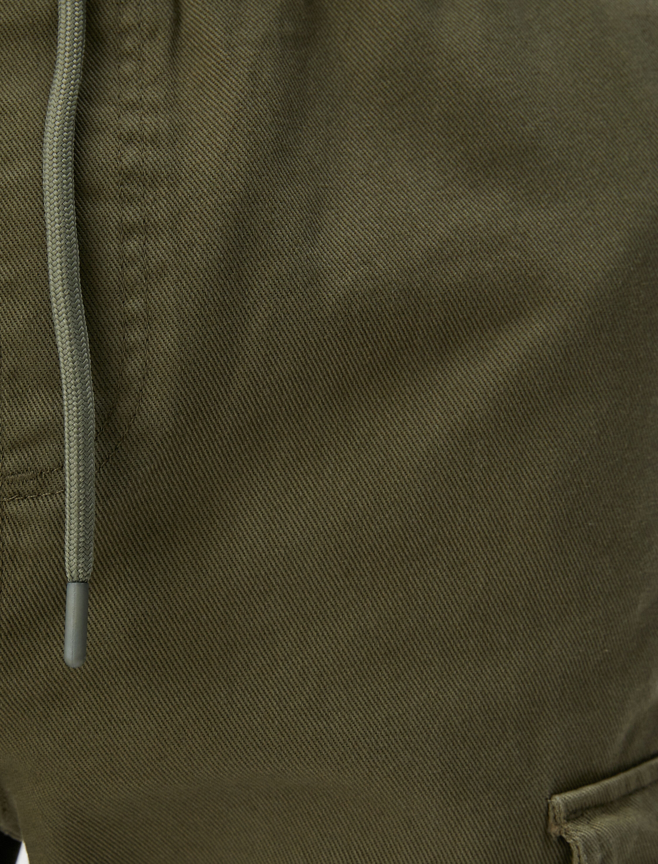   Kargo Jogger Pantolon Beli Bağcıklı Cepli Etiket Baskılı Pamuklu