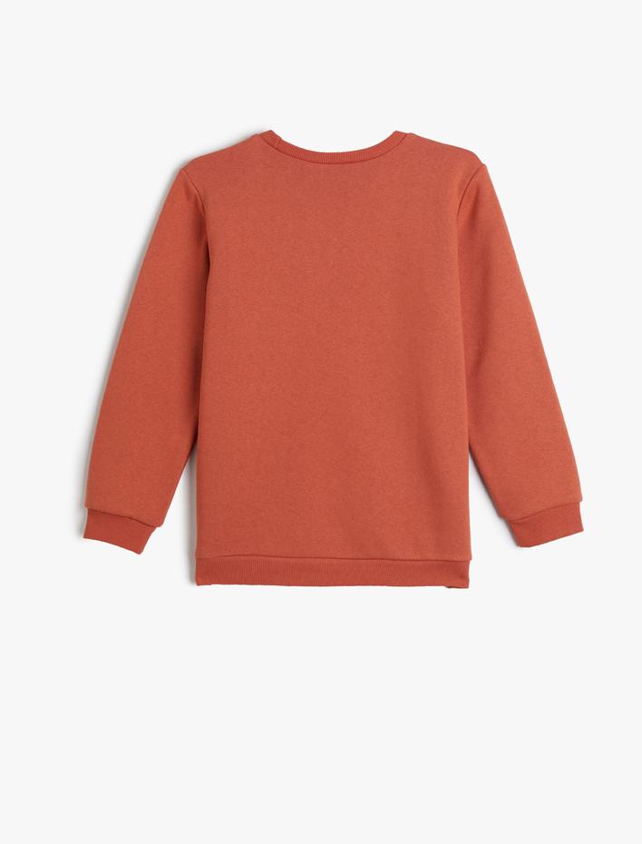 Erkek Çocuk Sweat Uzun Kollu Bisiklet Yaka Kuru Kafa Baskılı Şardonlu