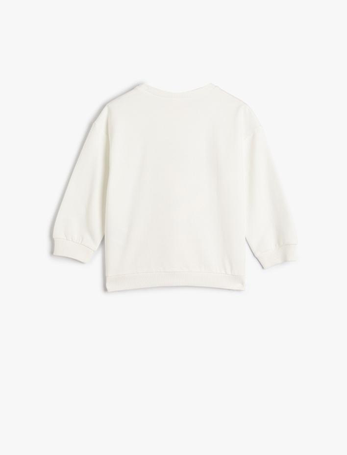 Kız Bebek Pamuk Prenses Sweat Lisanslı Uzun Kollu Bisiklet Yaka Şardonlu