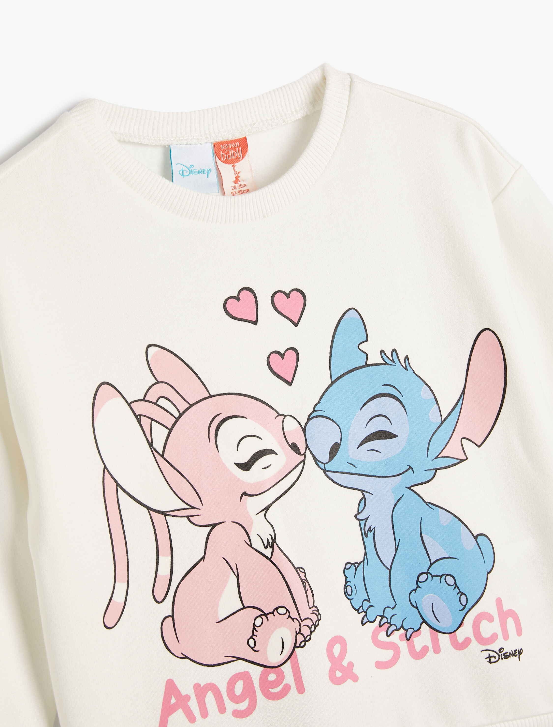 Kız Bebek Stitch Sweat Lisanslı Uzun Kollu Bisiklet Yaka Pamuklu