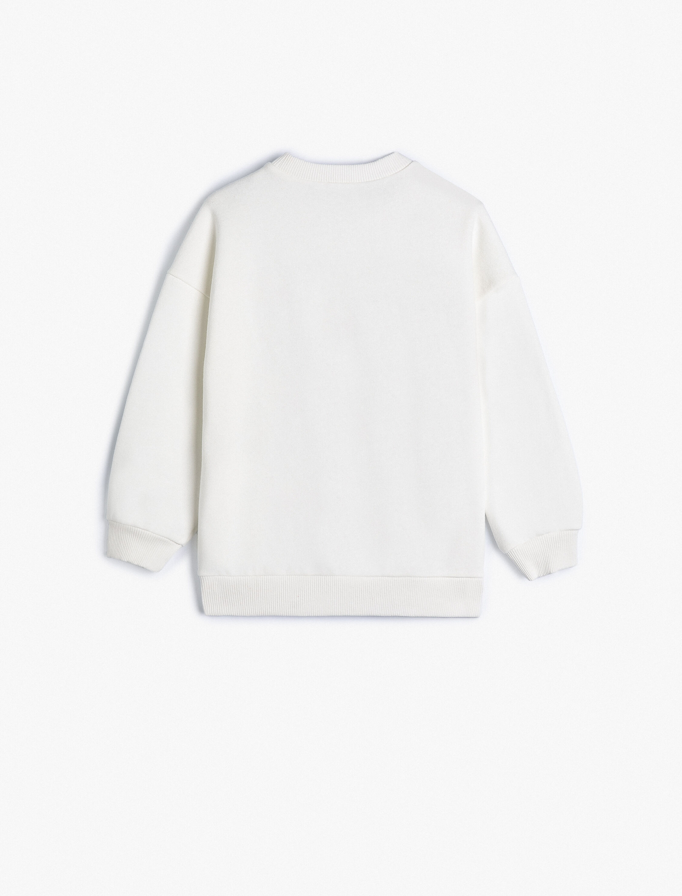  Kız Çocuk Snoopy Sweatshirt Lisanslı Uzun Kollu Bisiklet Yaka Şardonlu