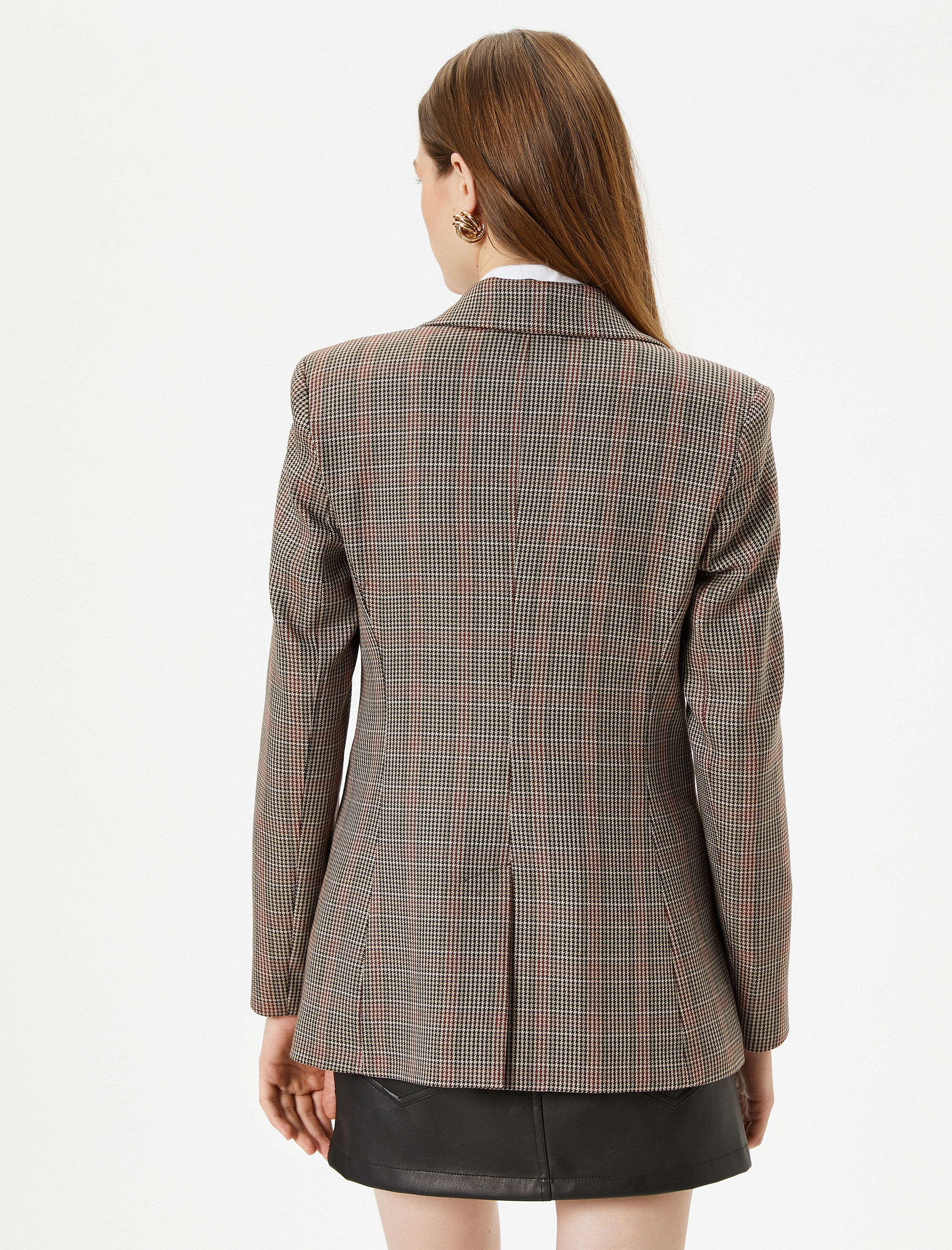   Tuba Ünsal X Koton - Ekoseli Blazer Ceket