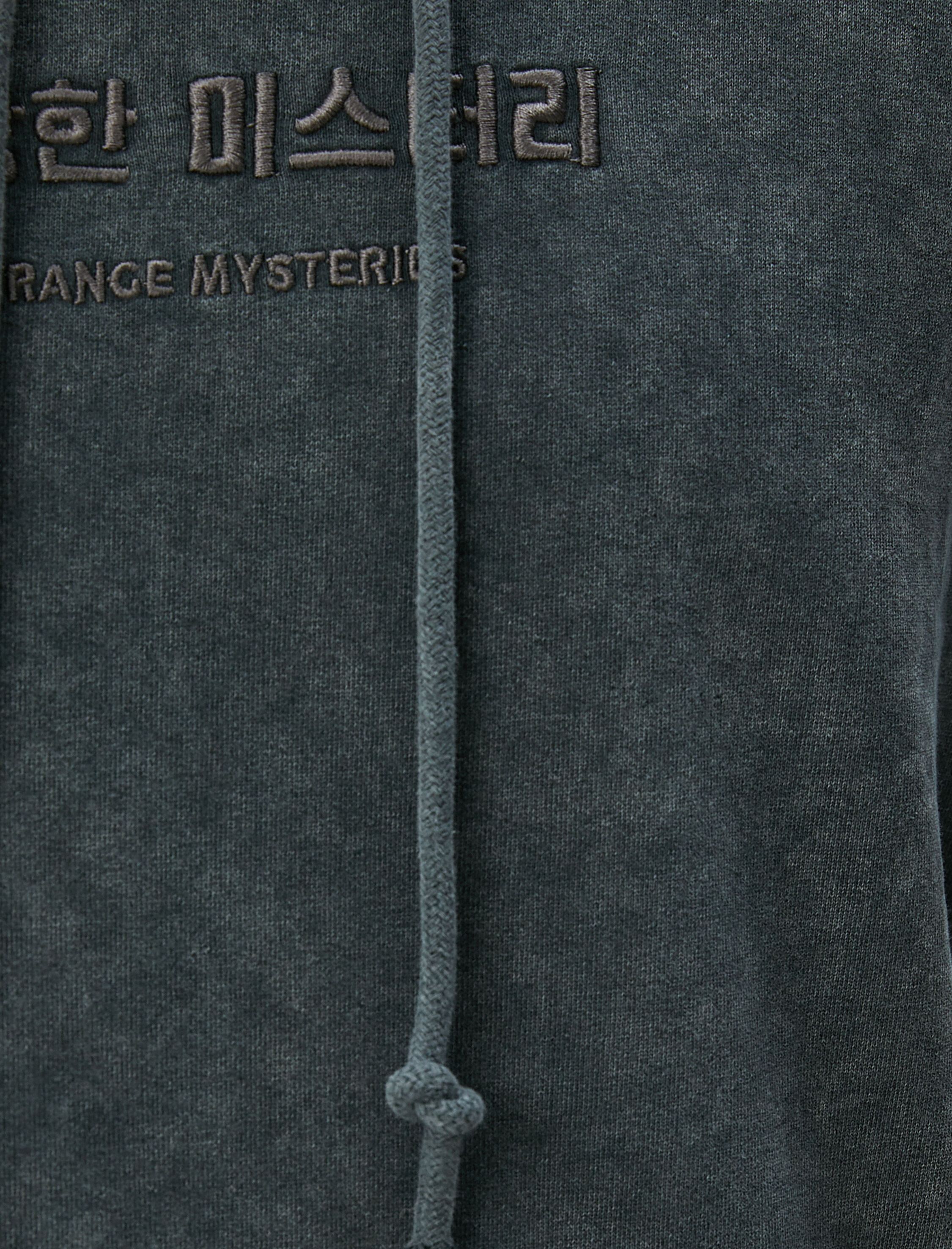   Yıkamalı Hoodie Slogan İşlemeli Kanguru Cepli Rahat Kesim Şardonlu