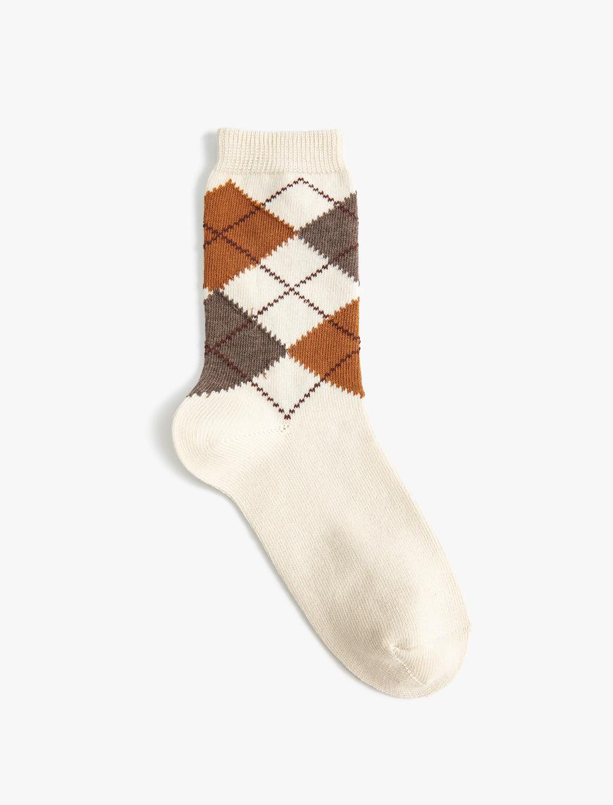  Kadın Soket Çorap Geometrik Desenli