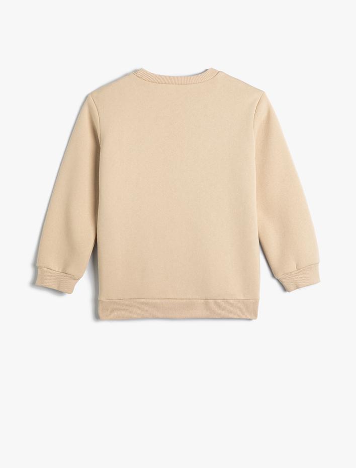 Erkek Çocuk Sweat Yarış Temalı Araba Baskılı Uzun Kollu Bisiklet Yaka Şardonlu