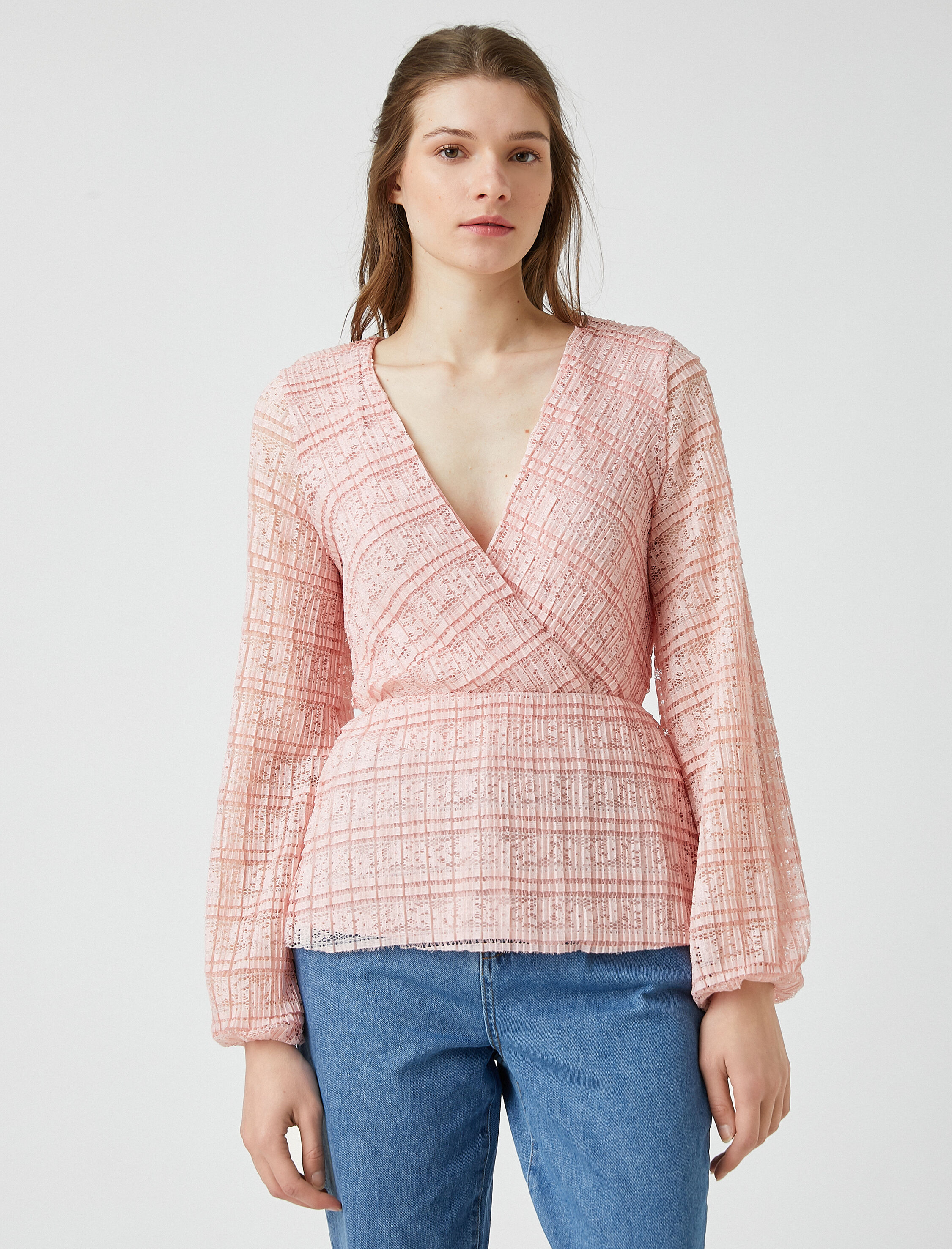   Dantel Detaylı Abiye Bluz