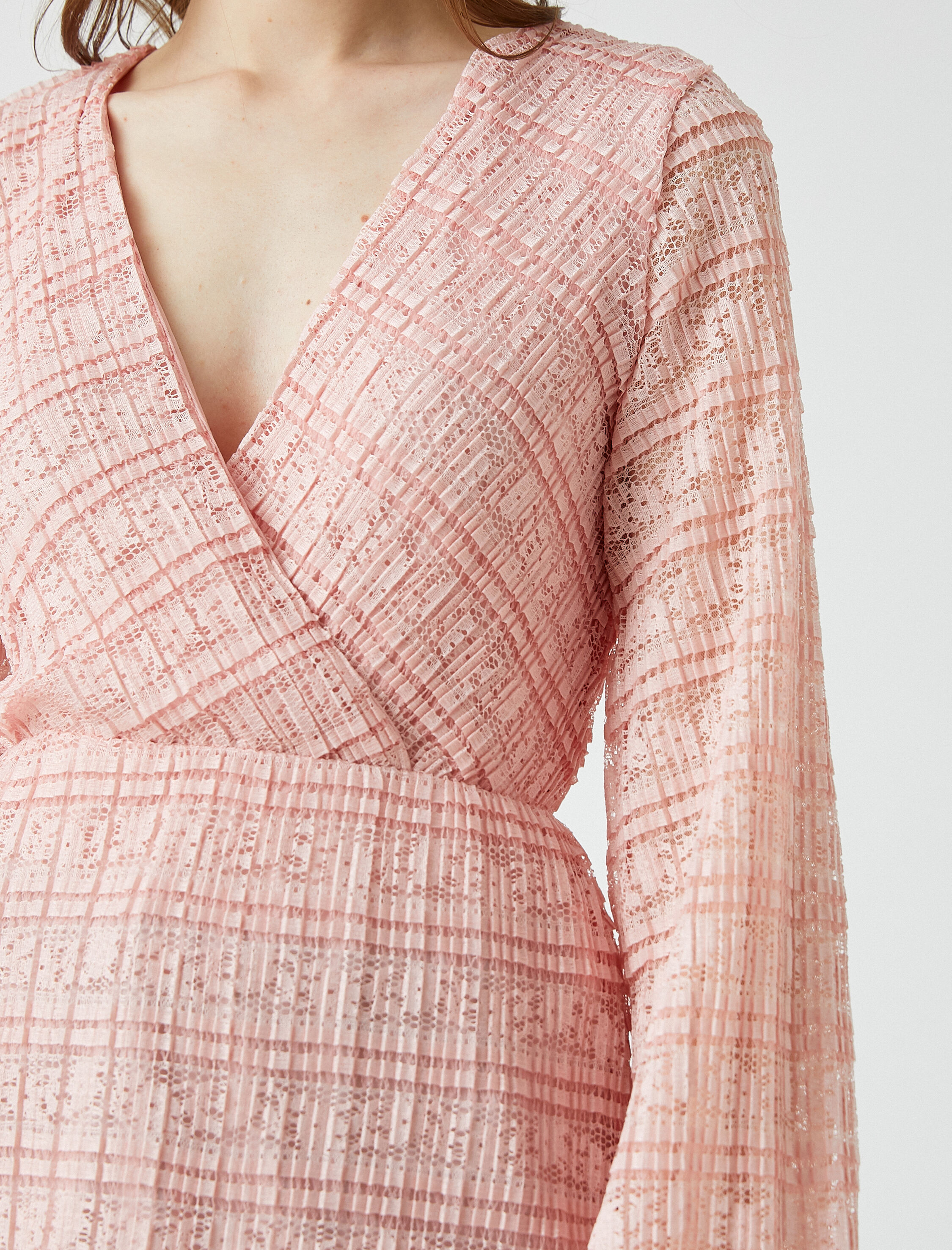   Dantel Detaylı Abiye Bluz