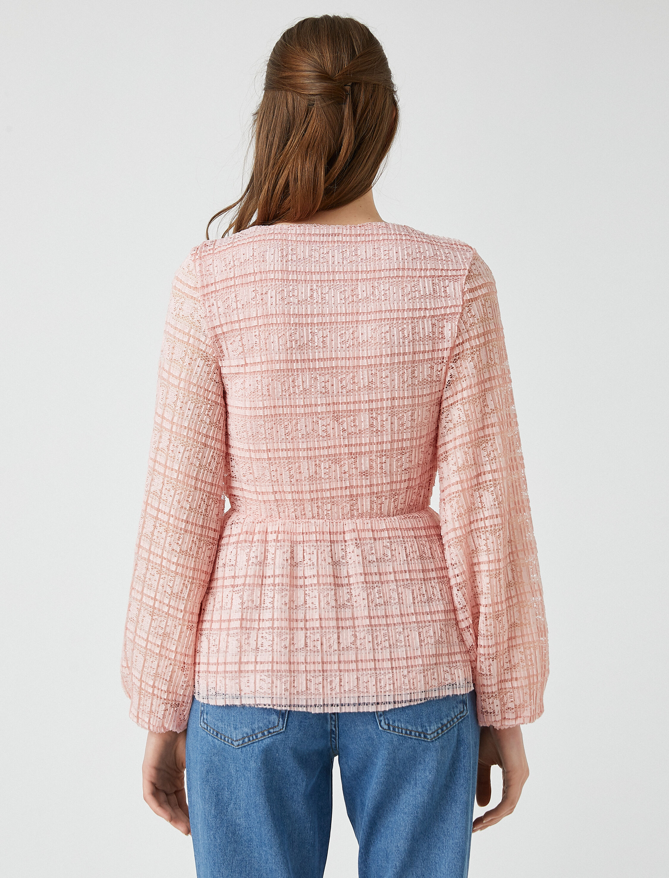   Dantel Detaylı Abiye Bluz