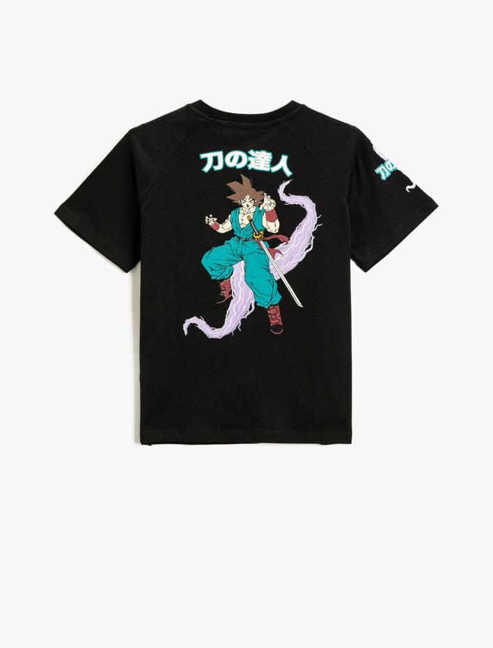 Erkek Çocuk Sırtı Baskılı Tişört Kısa Kollu Bisiklet Yaka Pamuklu