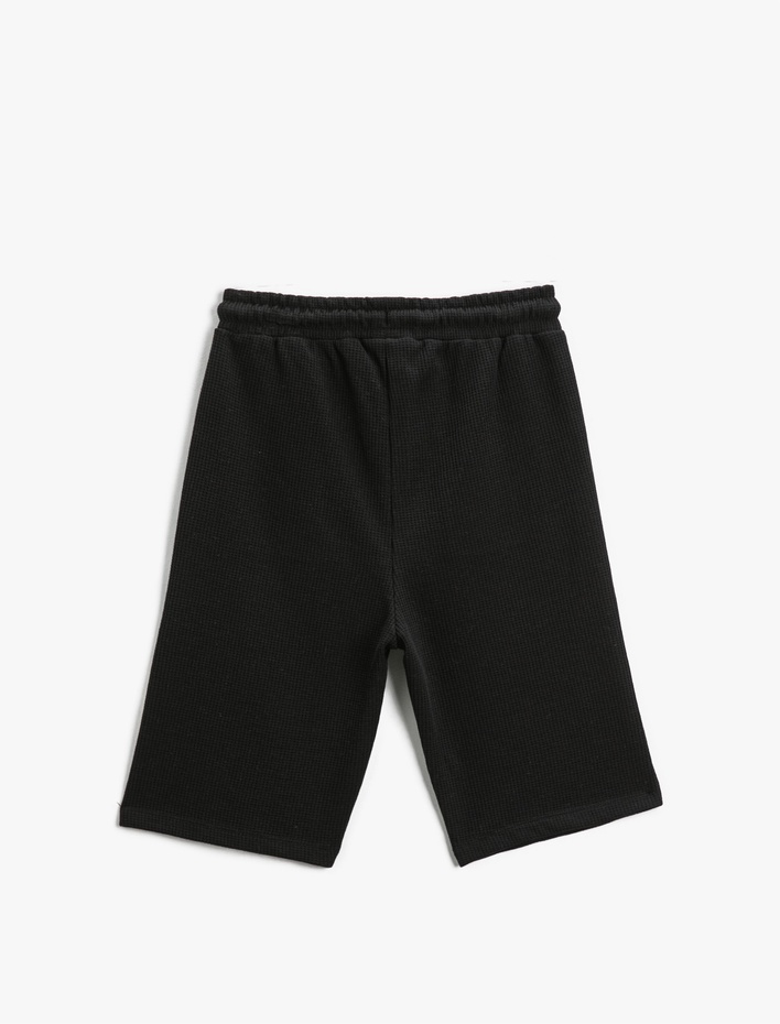 Erkek Çocuk Baskılı Beli Lastikli Şort Diz Üstü Cepli