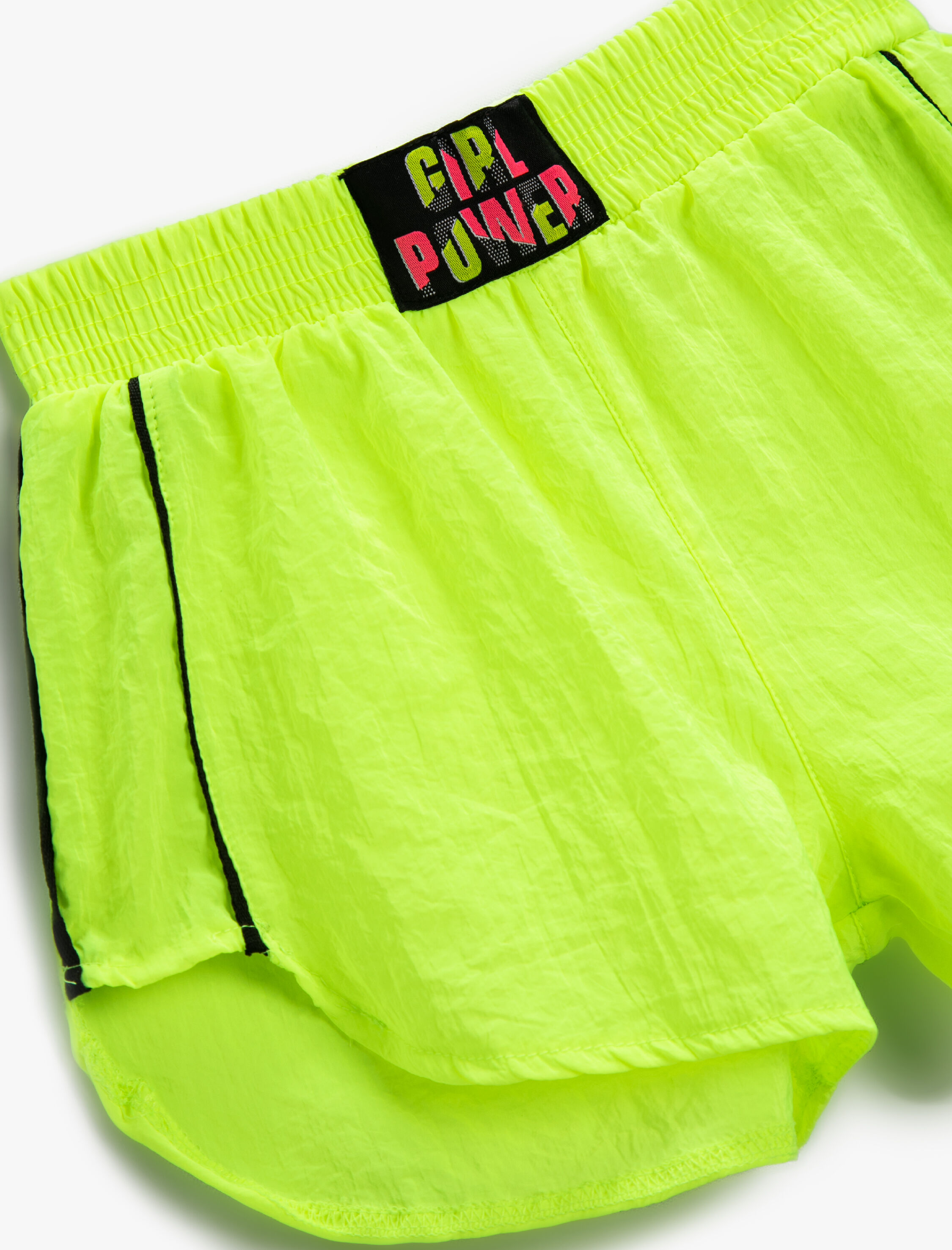  Kız Çocuk Mini Şort Şerit Detaylı Beli Lastikli