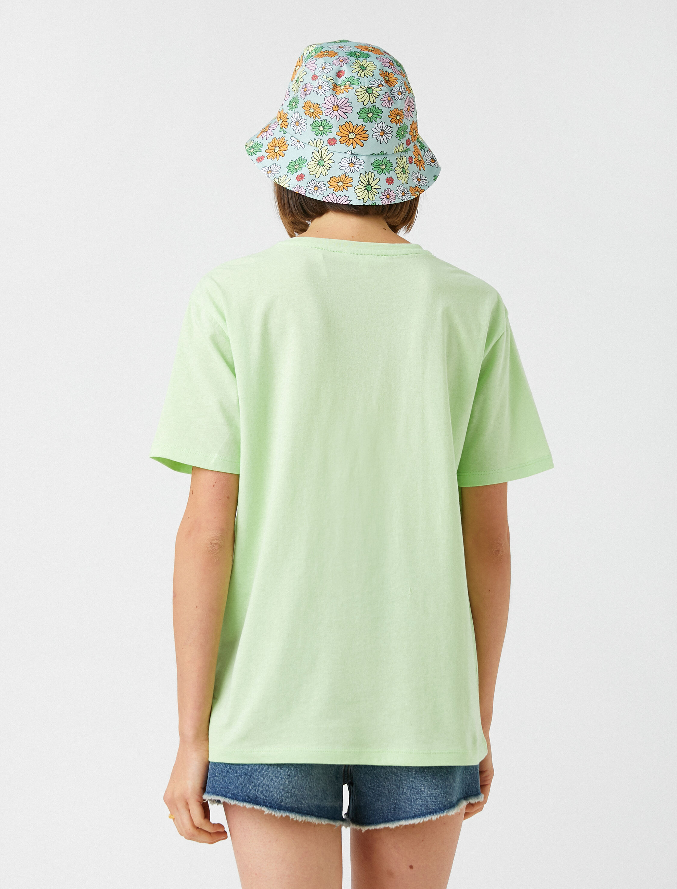   Slogan Baskılı Tişört Bisiklet Yaka Kısa Kollu