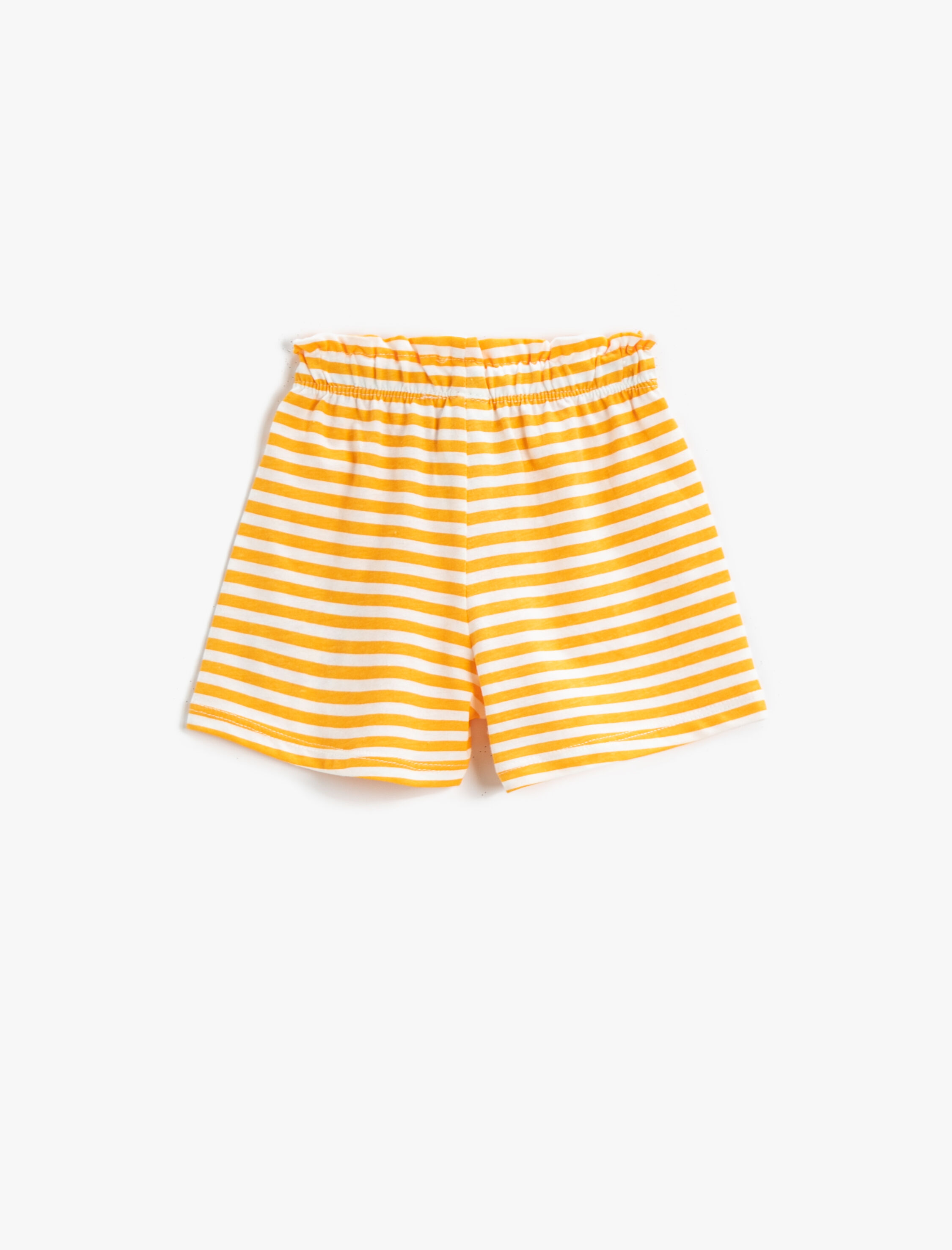  Kız Bebek Baskılı Şort Fiyonk Detaylı Çizgili