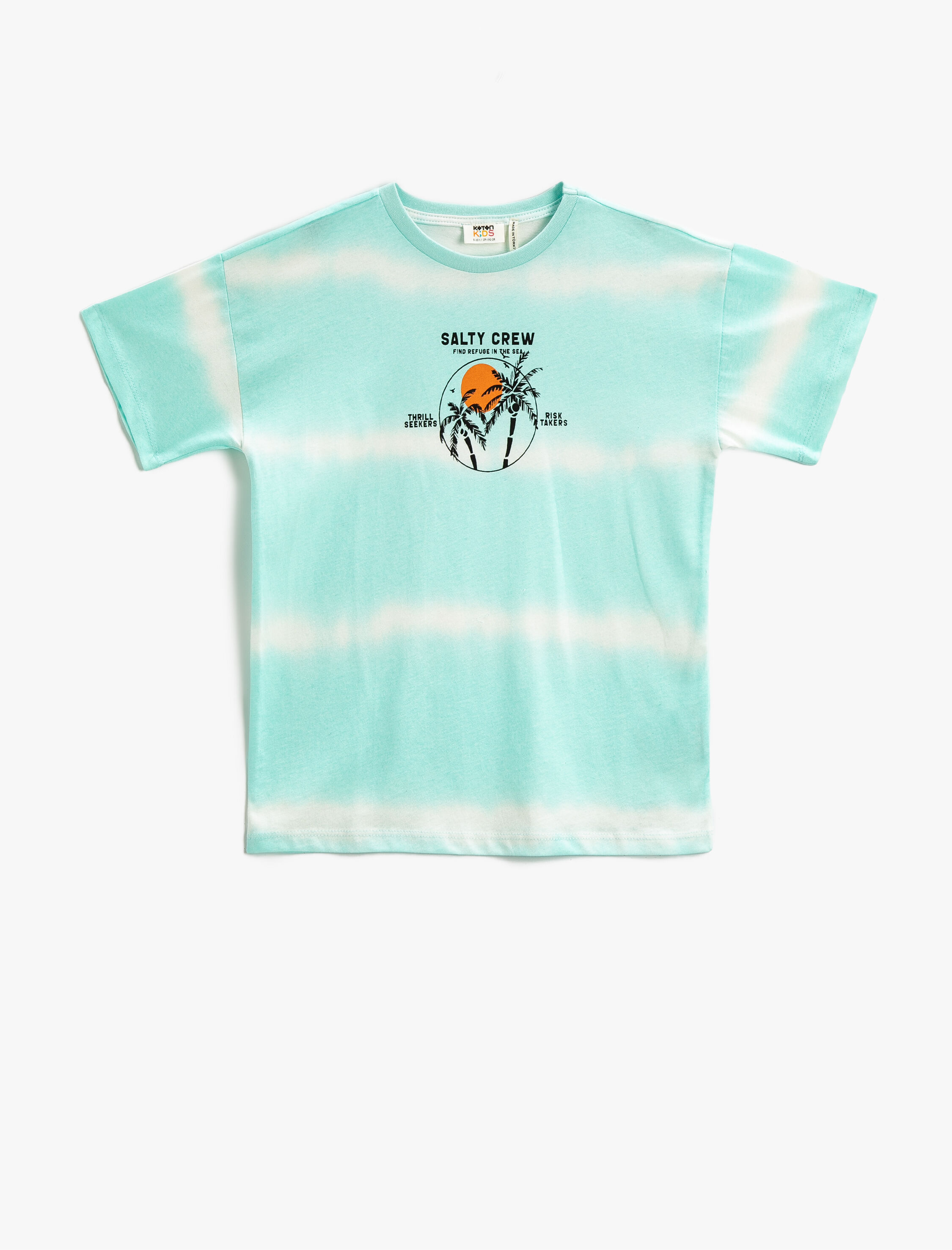  Erkek Çocuk Batik Desenli Tişört Kısa Kollu Pamuklu