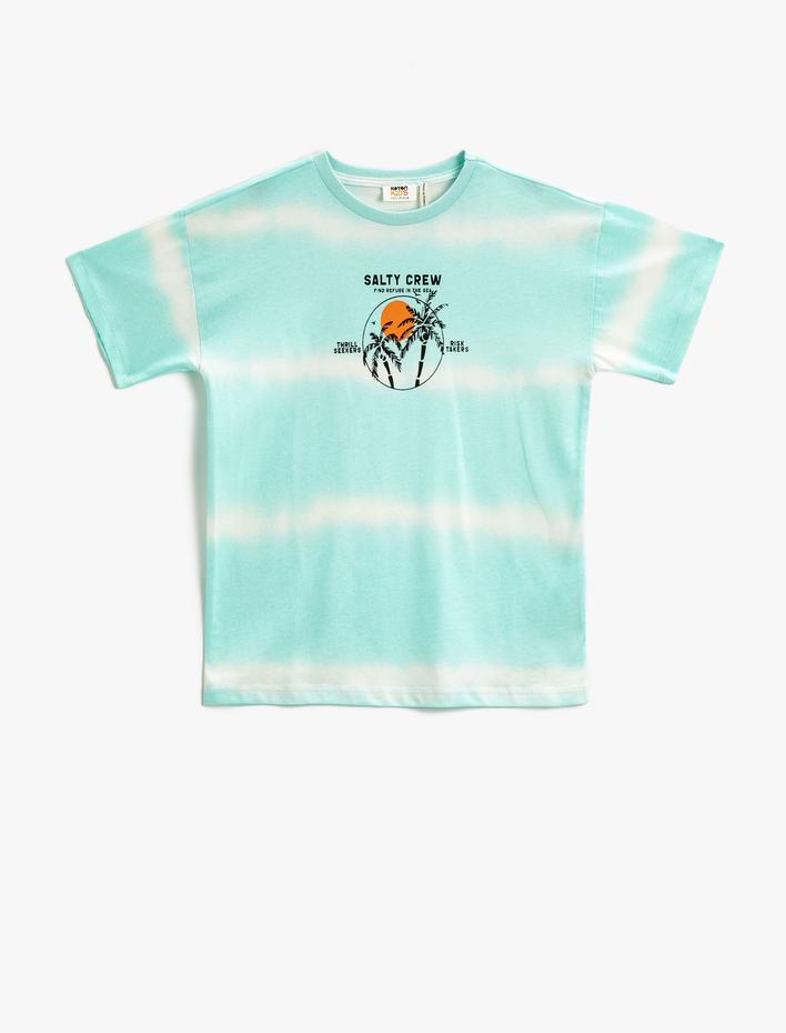 Erkek Çocuk Batik Desenli Tişört Kısa Kollu Pamuklu