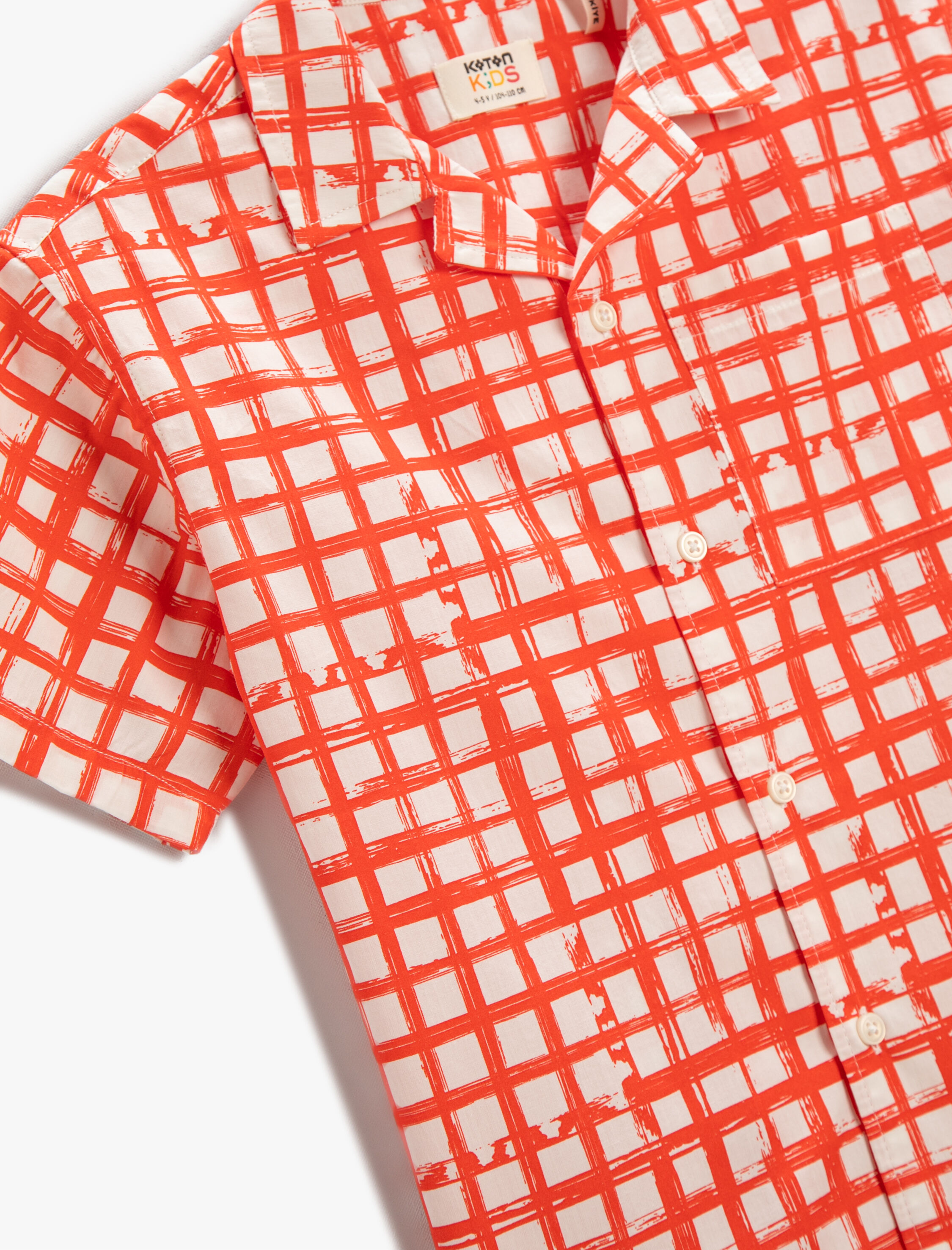  Erkek Çocuk Kareli Kısa Kollu Gömlek Cepli Pamuklu