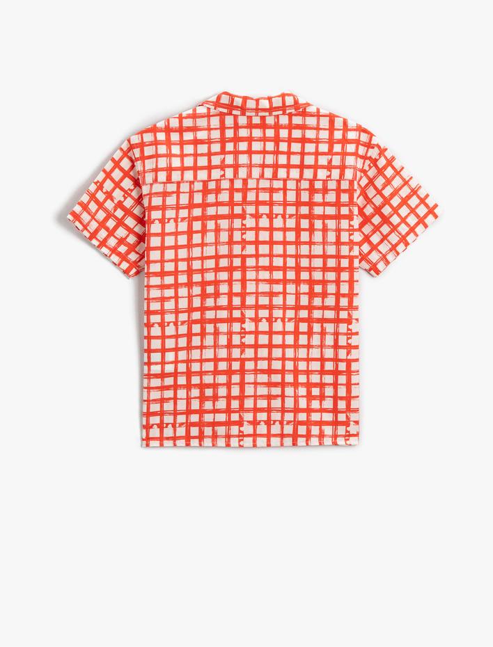 Erkek Çocuk Kareli Kısa Kollu Gömlek Cepli Pamuklu