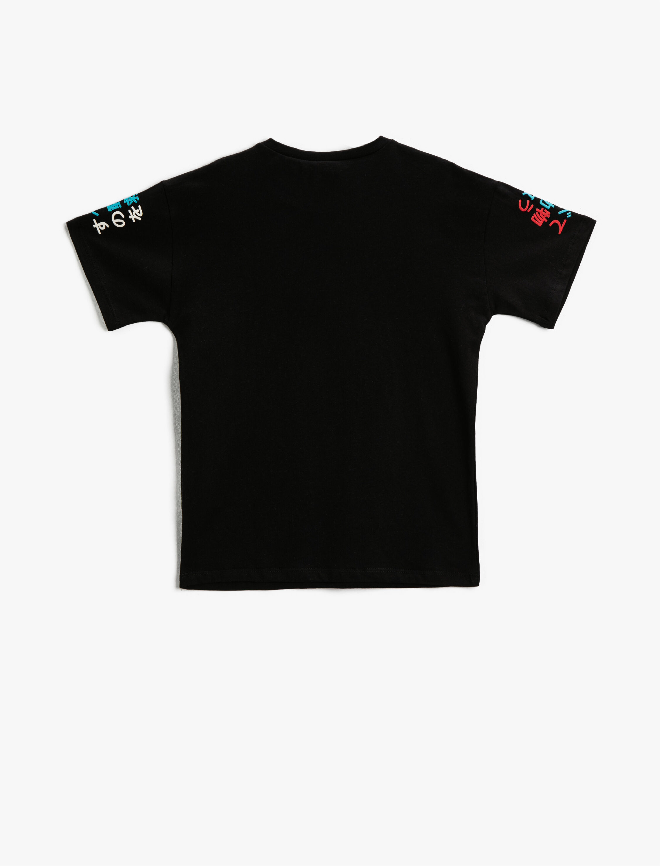  Erkek Çocuk Hayvan Baskılı Tişört Kısa Kollu Bisiklet Yaka Pamuklu