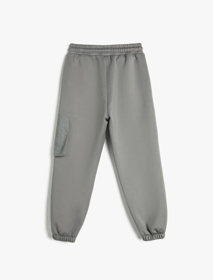 Erkek Çocuk Jogger Eşofman Altı Beli Bağlamalı Cepli Paraşüt Kumaş Detaylı