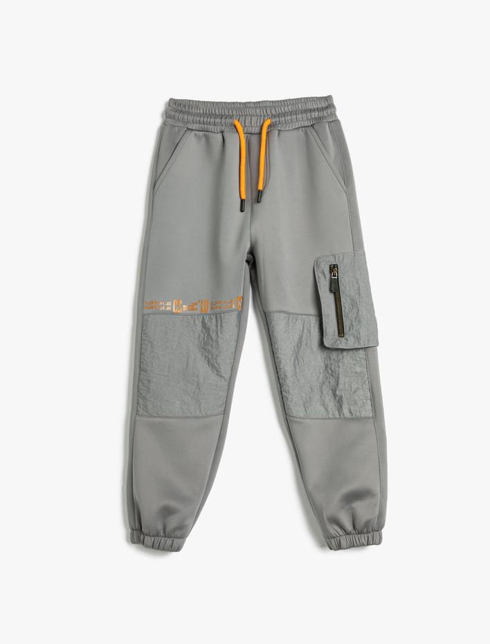Erkek Çocuk Jogger Eşofman Altı Beli Bağlamalı Cepli Paraşüt Kumaş Detaylı
