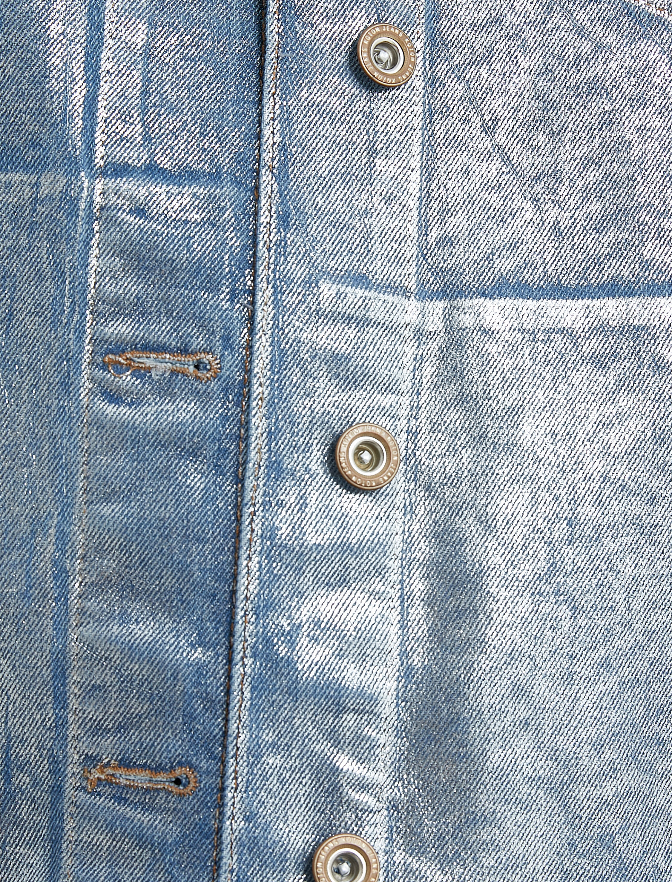   Kot Ceket Metalik Görünümlü Cep Detaylı Rahat Kesim Metal Düğmeli