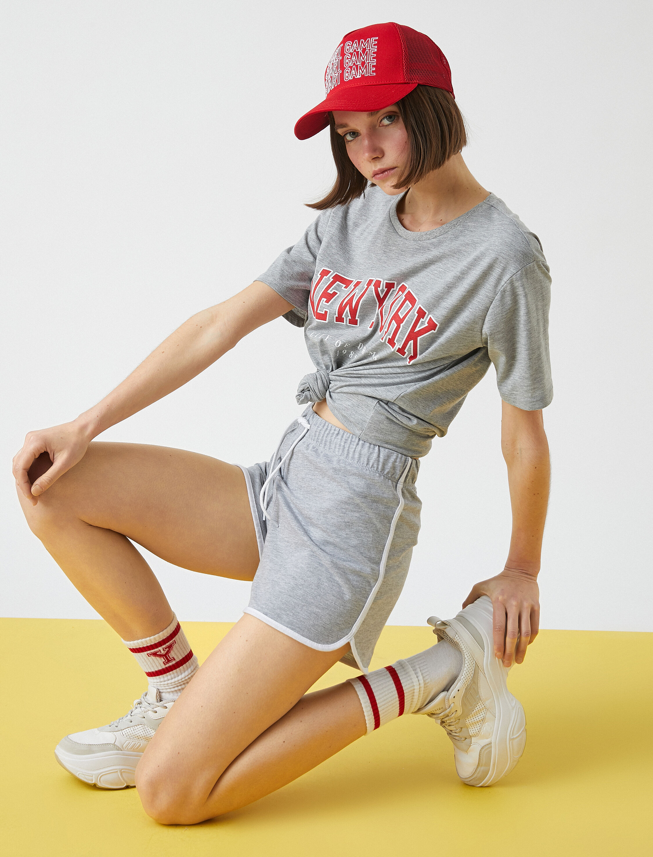   Mini Şort Beli Bağlamalı Biyeli