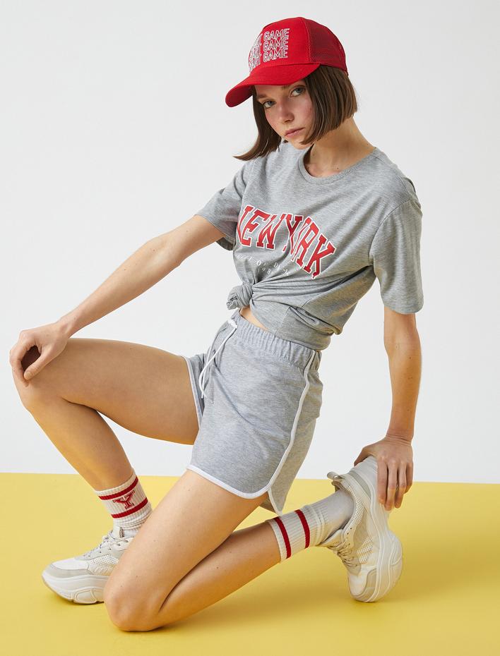  Mini Şort Beli Bağlamalı Biyeli