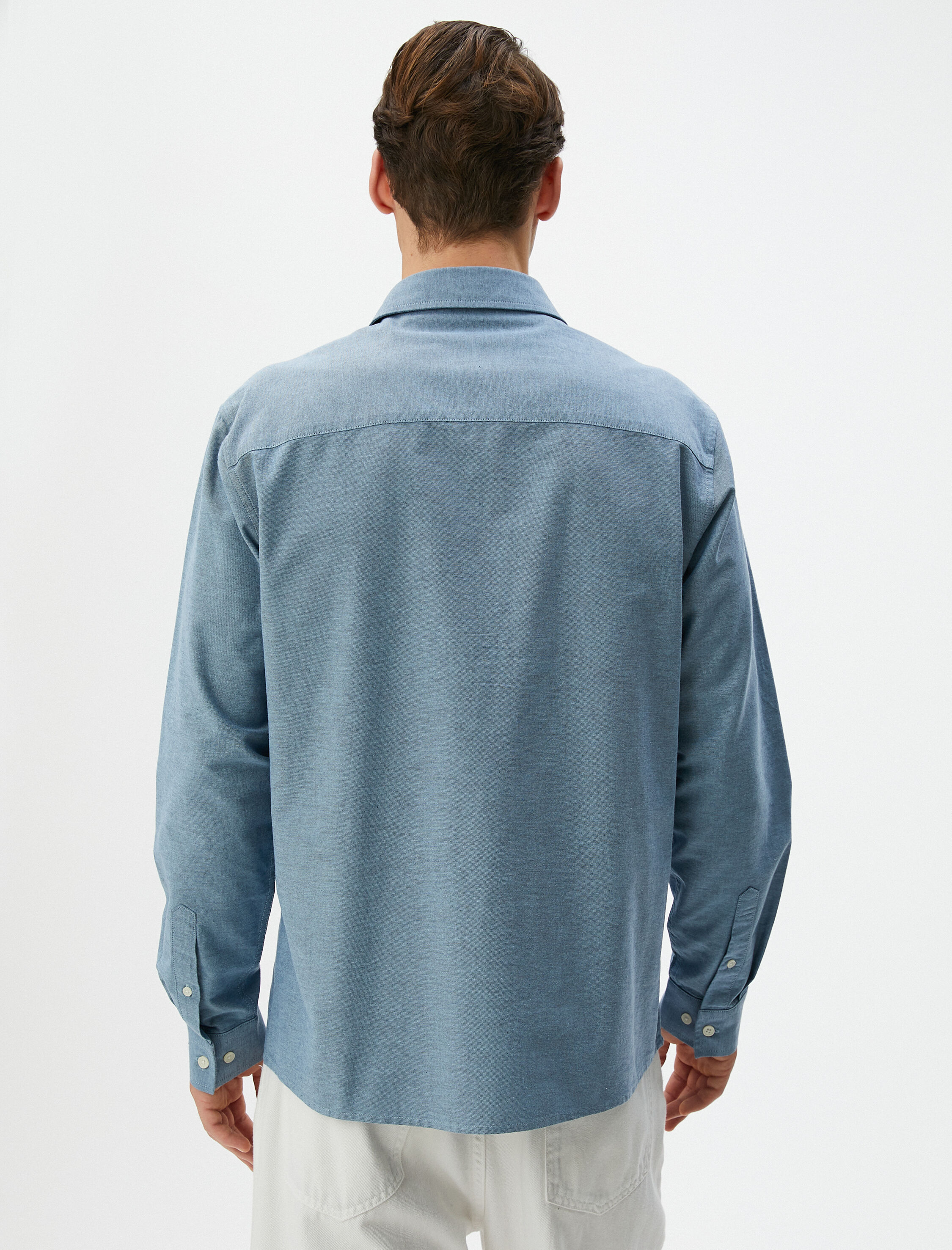   Klasik Gömlek Uzun Kollu Düğmeli Pamuklu