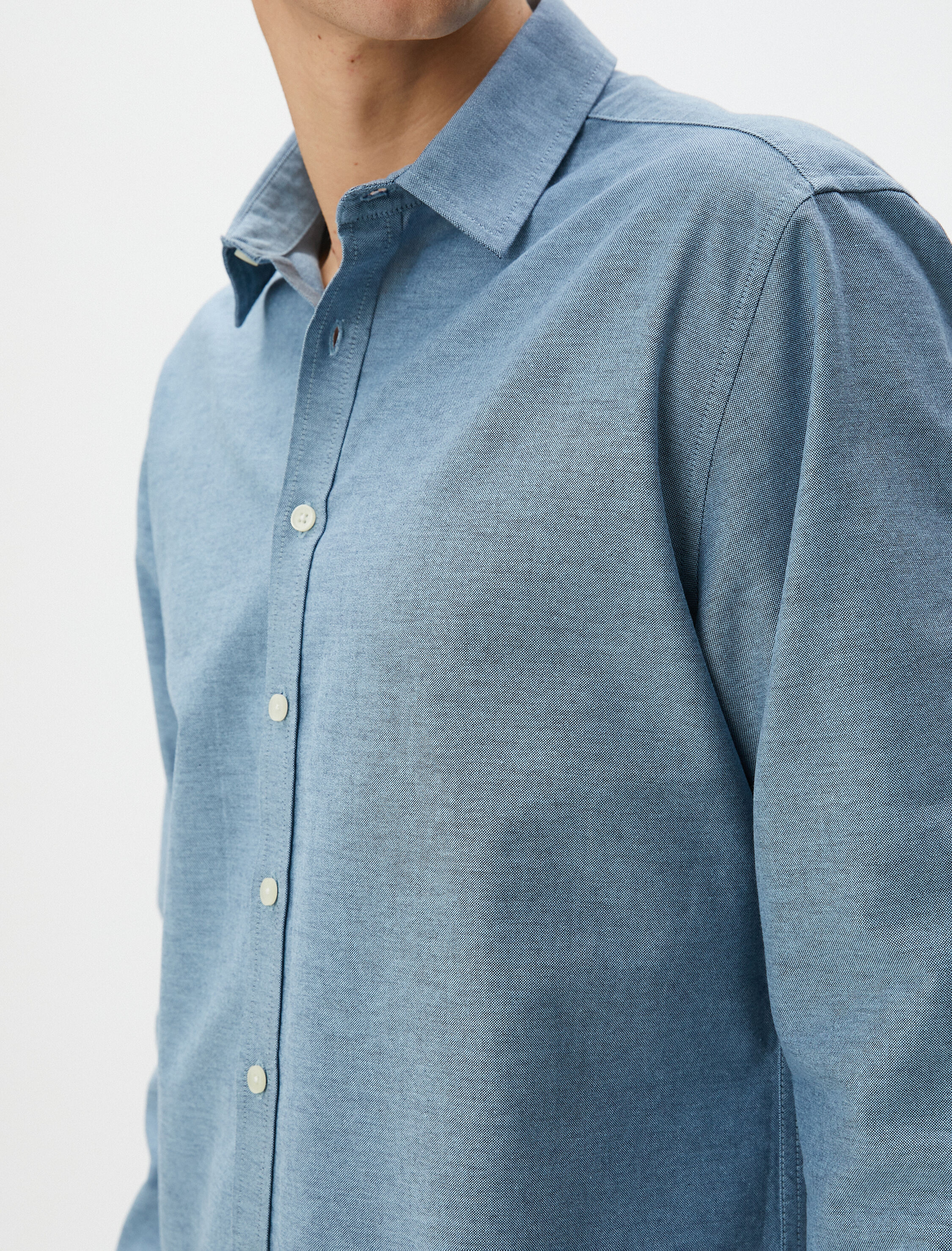   Klasik Gömlek Uzun Kollu Düğmeli Pamuklu