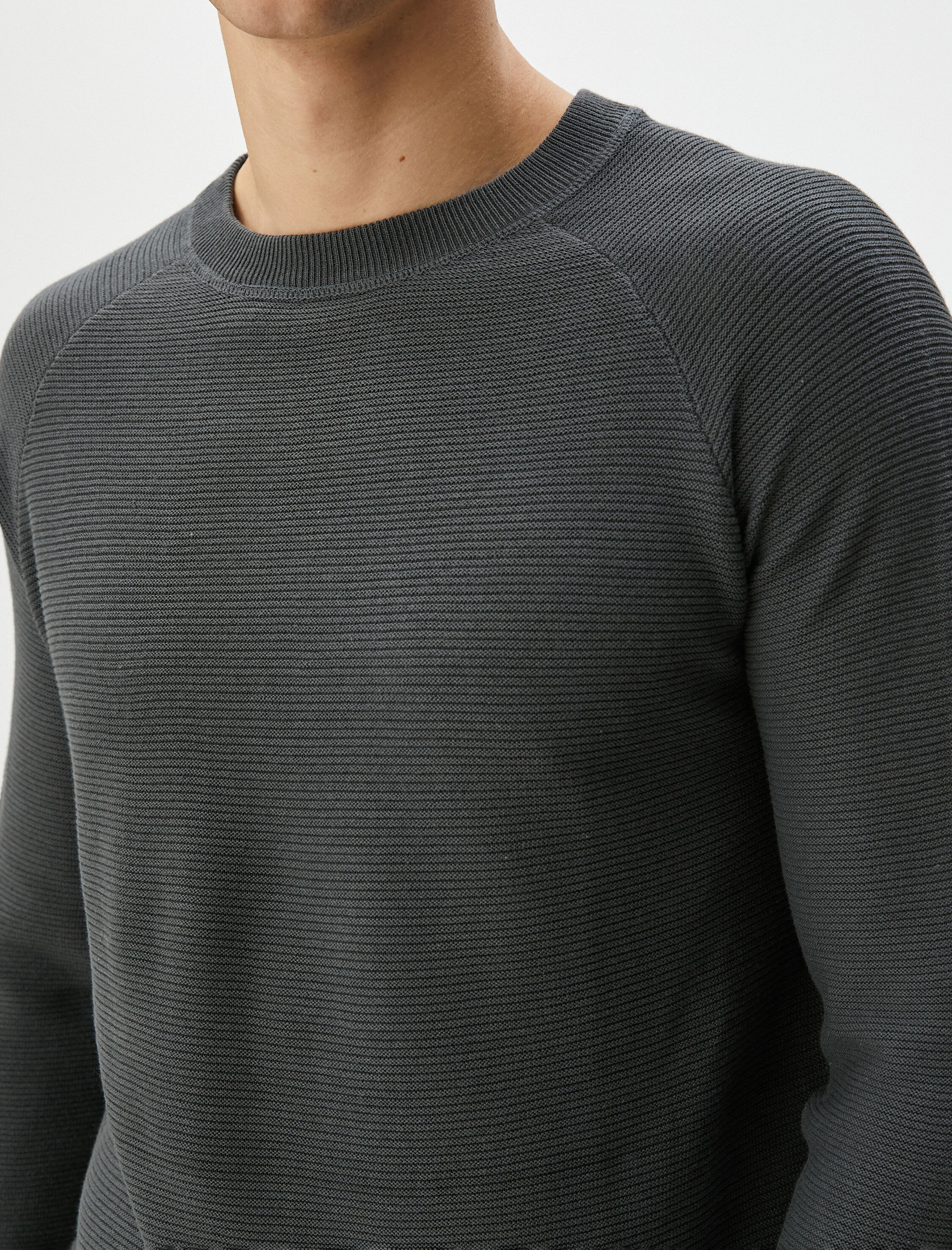   Triko Kazak Basic Bisiklet Yaka Reglan Kol Pamuklu