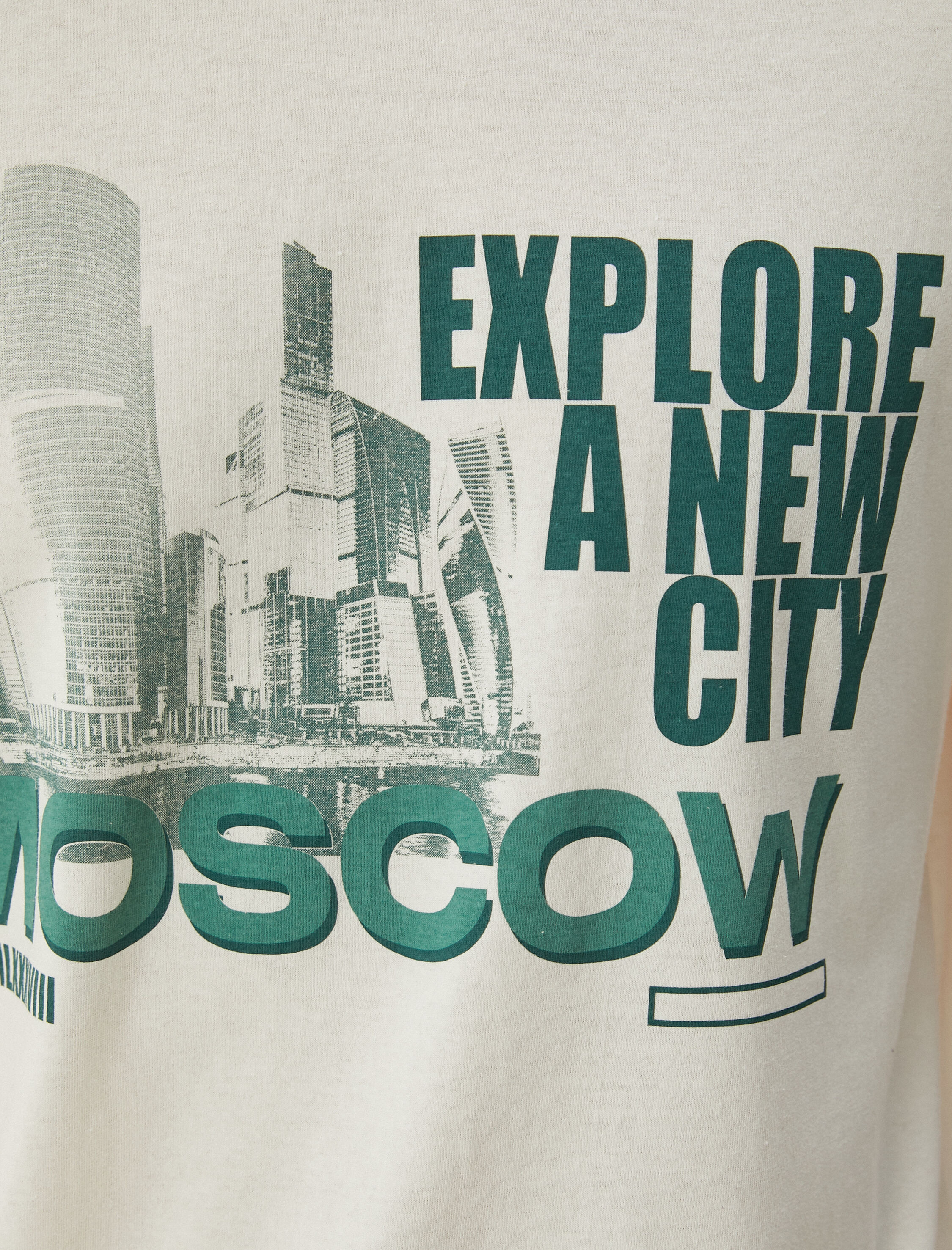   Slogan Baskılı Tişört Kısa Kollu Bisiklet Yaka Pamuklu