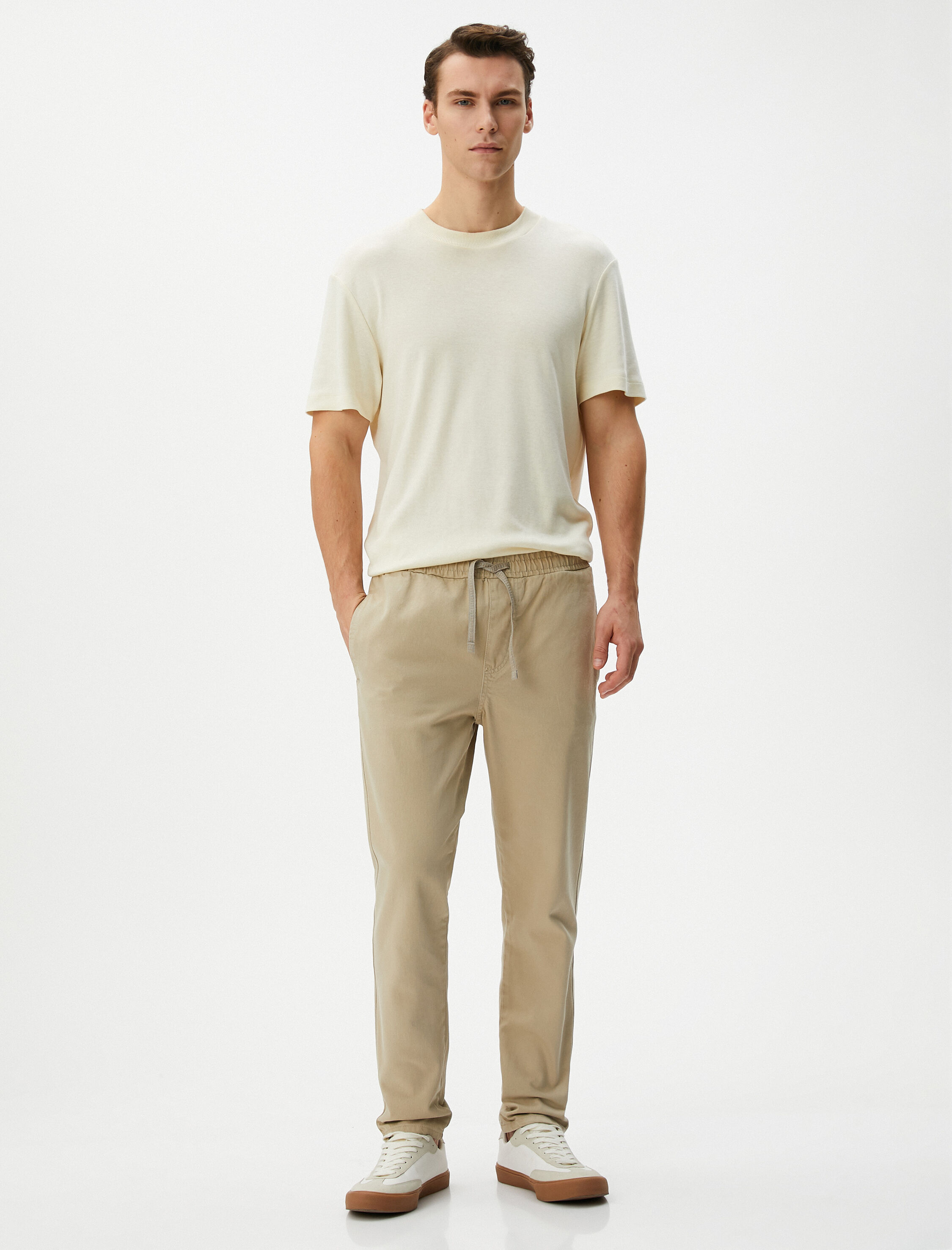   Beli Bağcıklı Pantolon Dokuma Cep Detaylı