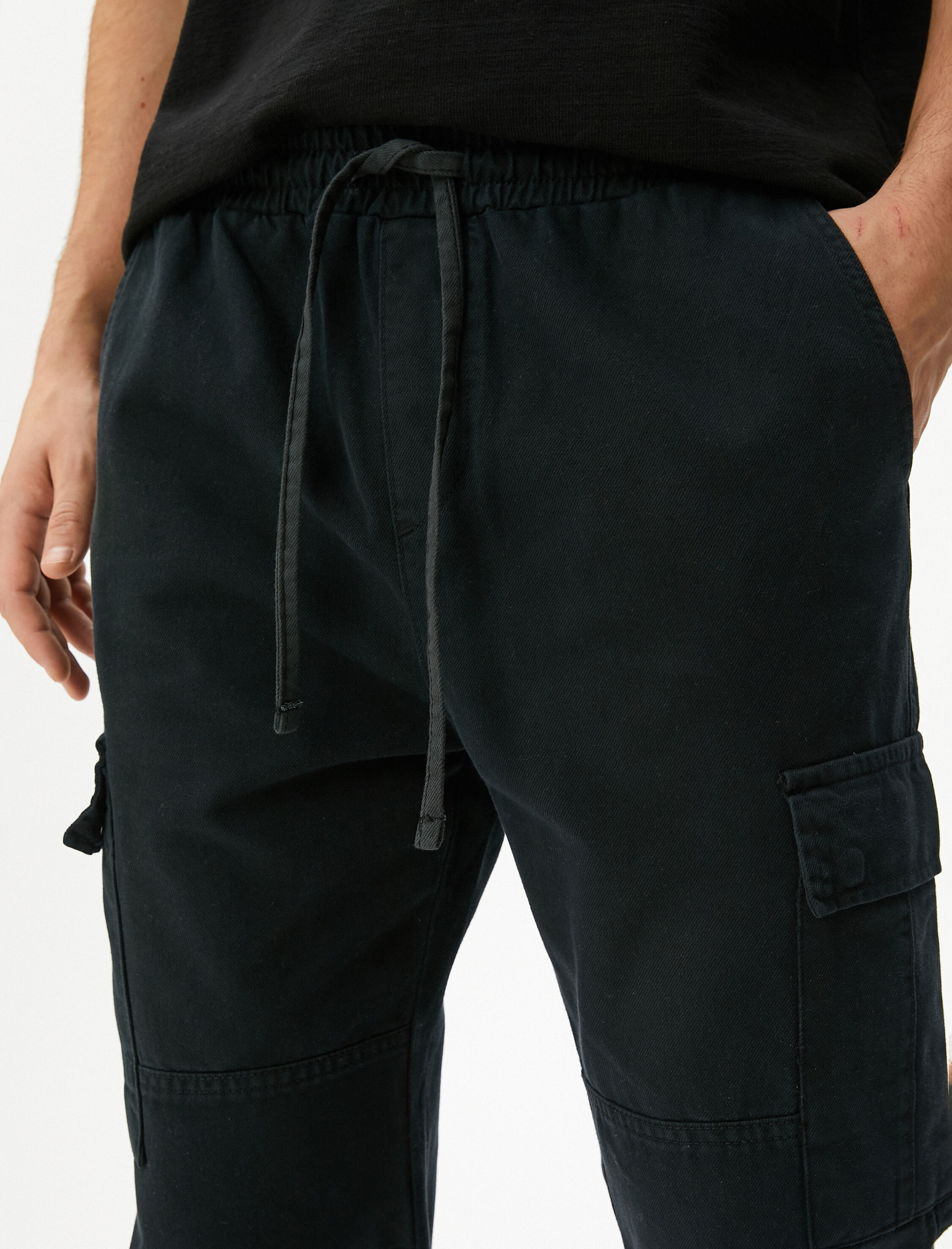   Kargo Cepli Pantolon Beli Bağcıklı Pamuklu