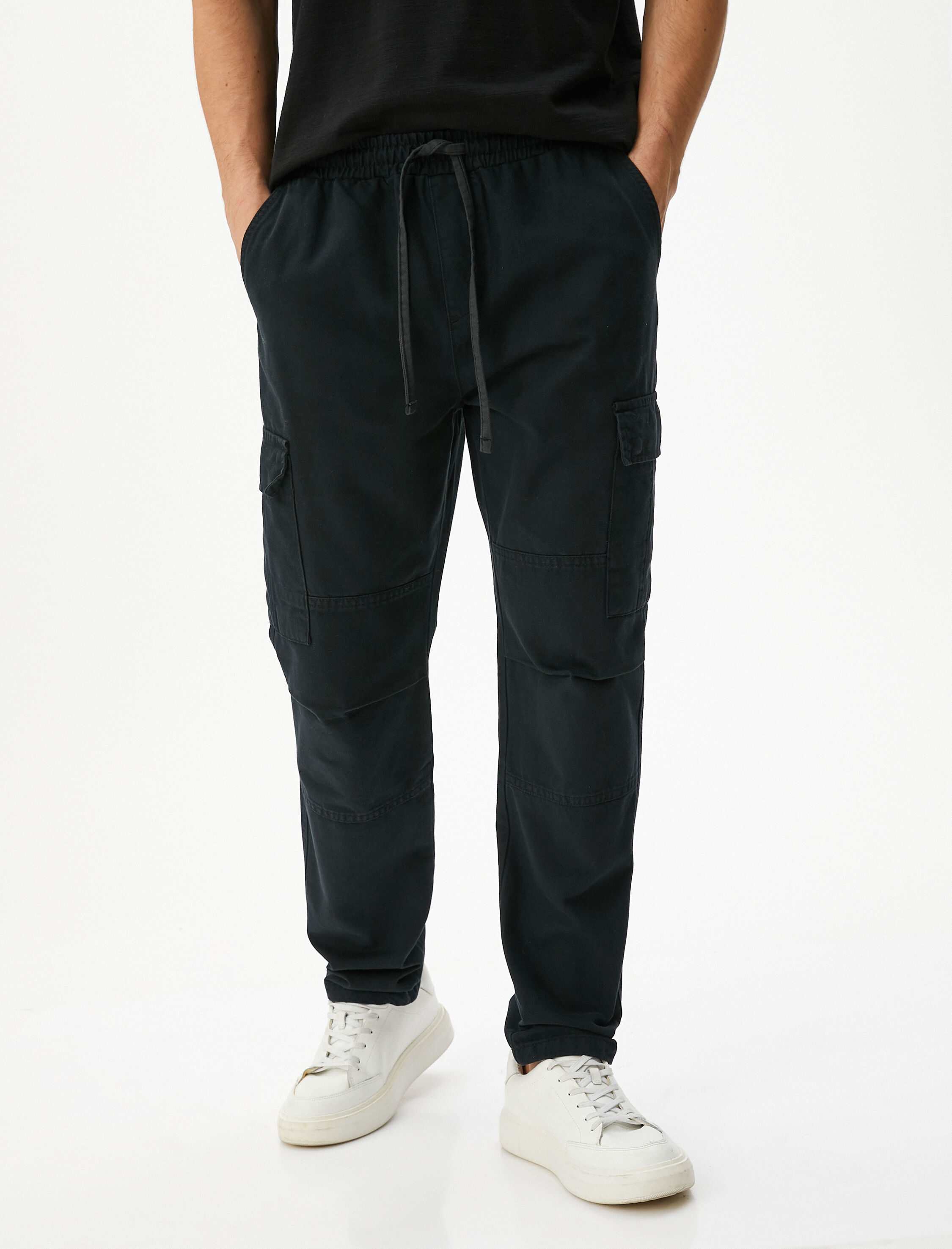   Kargo Cepli Pantolon Beli Bağcıklı Pamuklu