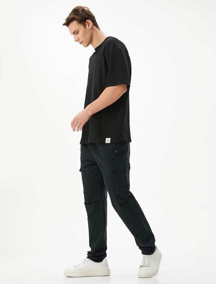  Kargo Cepli Pantolon Beli Bağcıklı Pamuklu