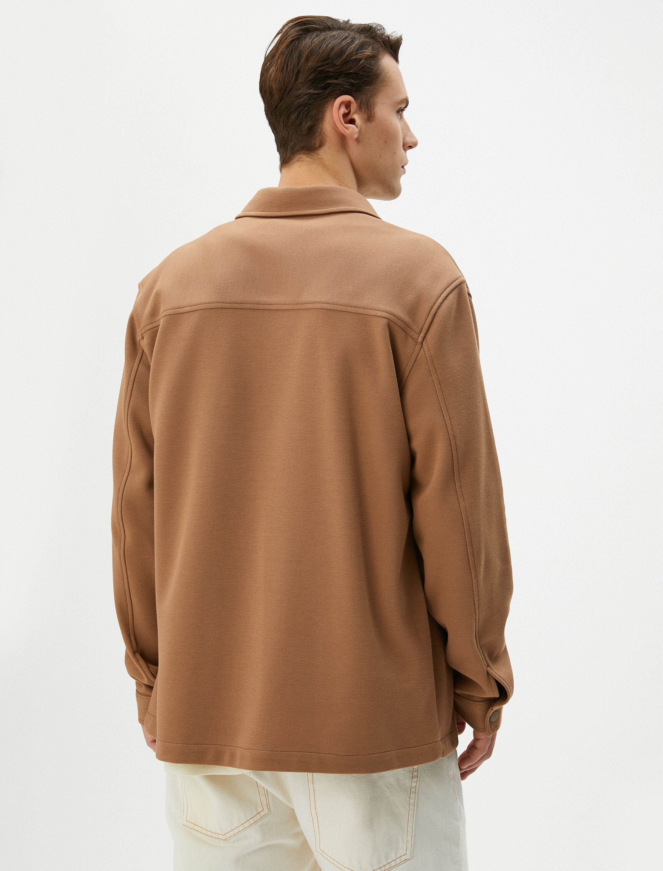   Spor Gömlek Uzun Kollu Klasik Yaka Cep Detaylı Çıtçıt Düğmeli