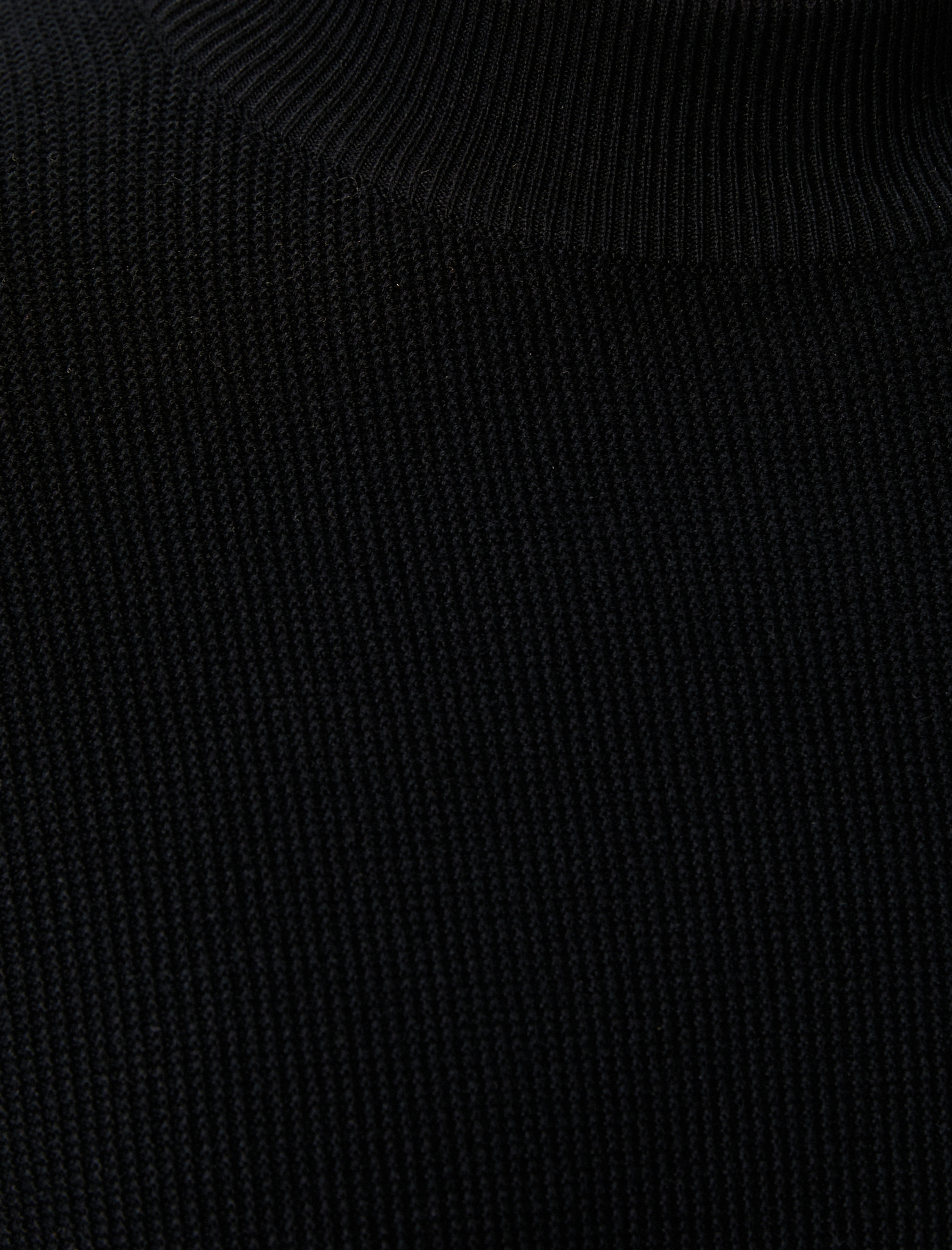   Yarım Balıkçı Yaka Kazak Triko Dokulu Uzun Kollu Pamuklu