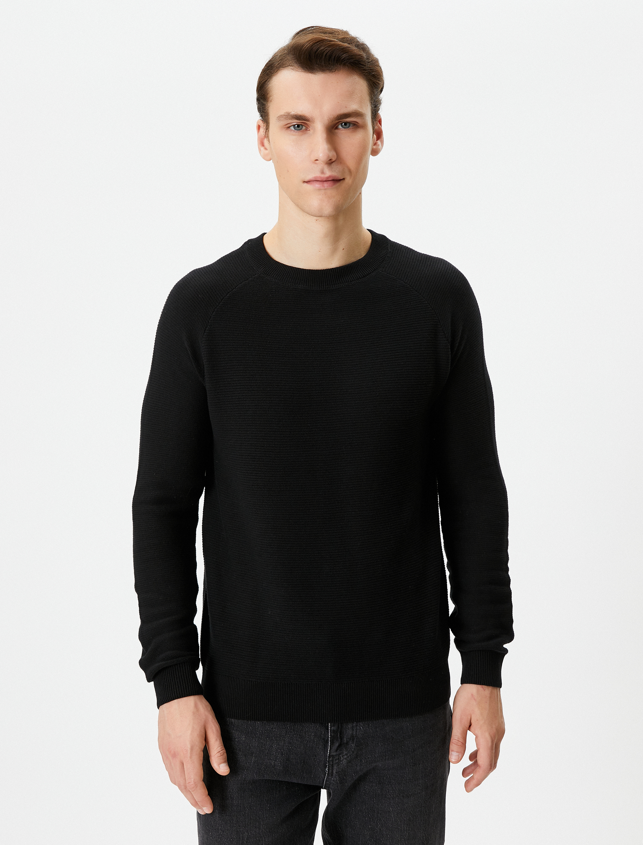   Triko Kazak Basic Bisiklet Yaka Reglan Kol Pamuklu