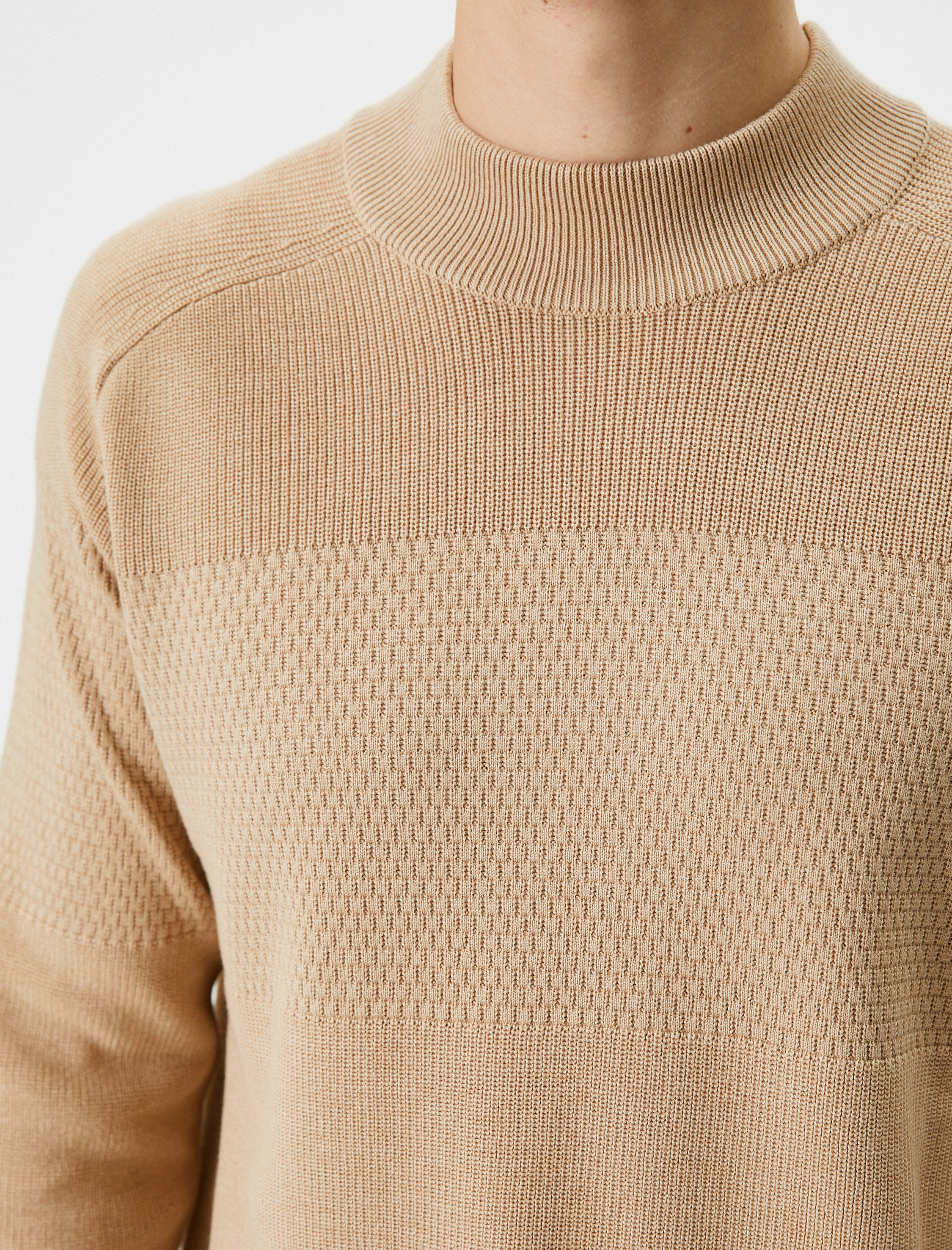   Yarım Balıkçı Yaka Kazak Triko Slim Fit Dokulu