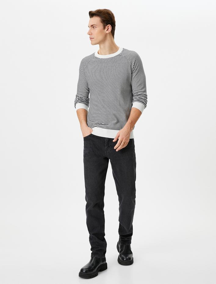  Bisiklet Yaka Kazak Triko Dokulu Uzun Kollu