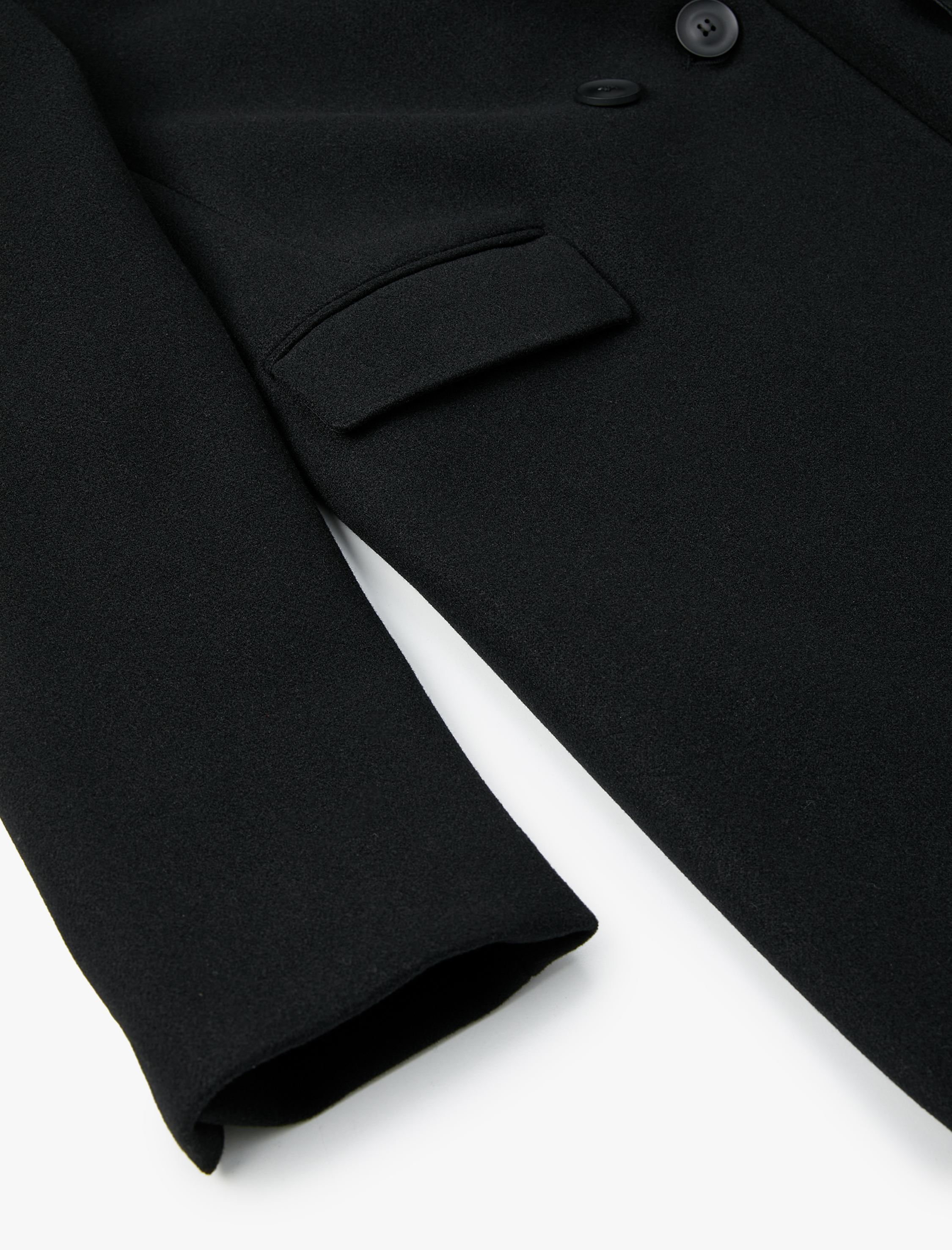   Kaşe Kaban Çıkarılabilir Suni Kürklü Cepli Düğmeli