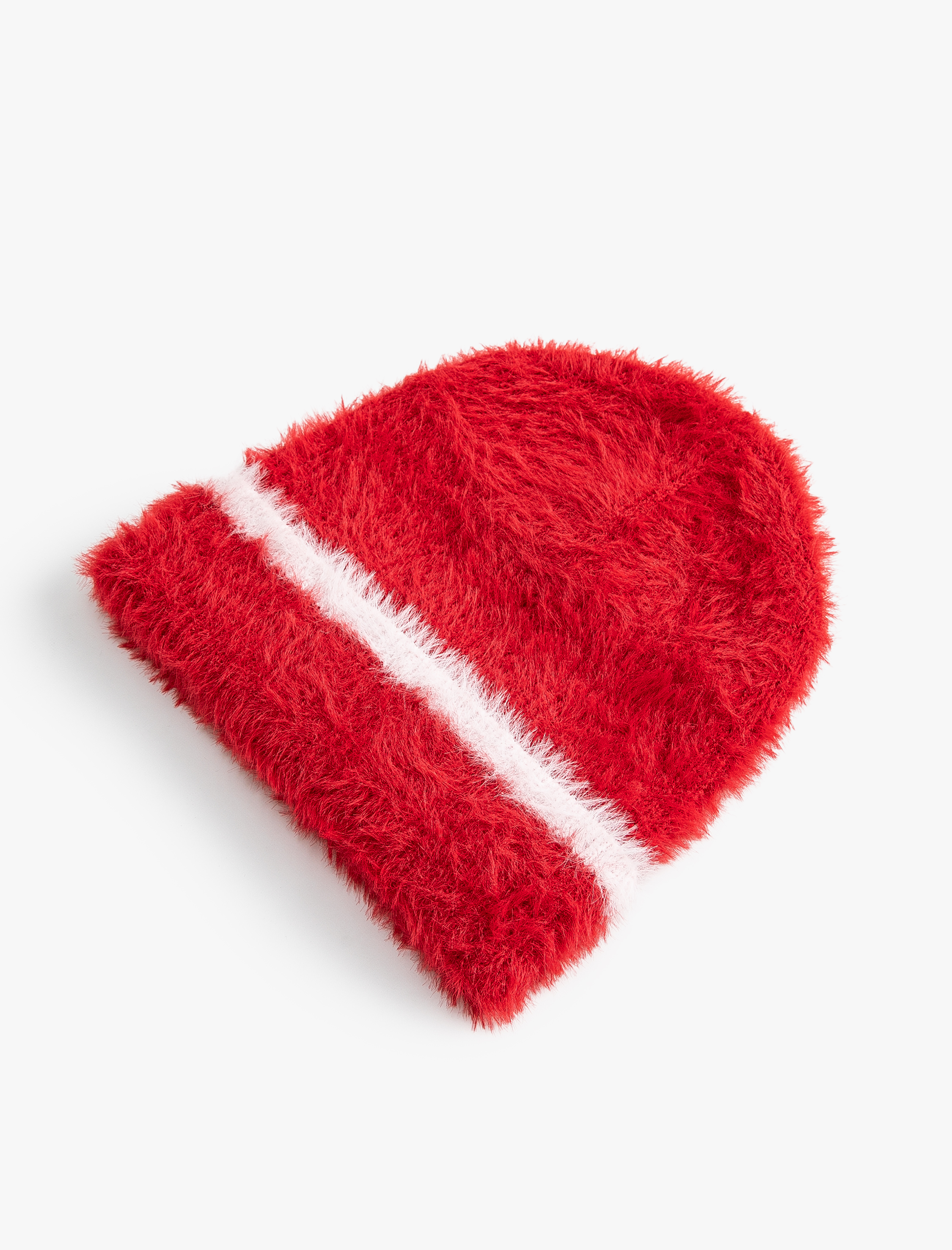  Kadın Peluş Bere Çizgi Detaylı