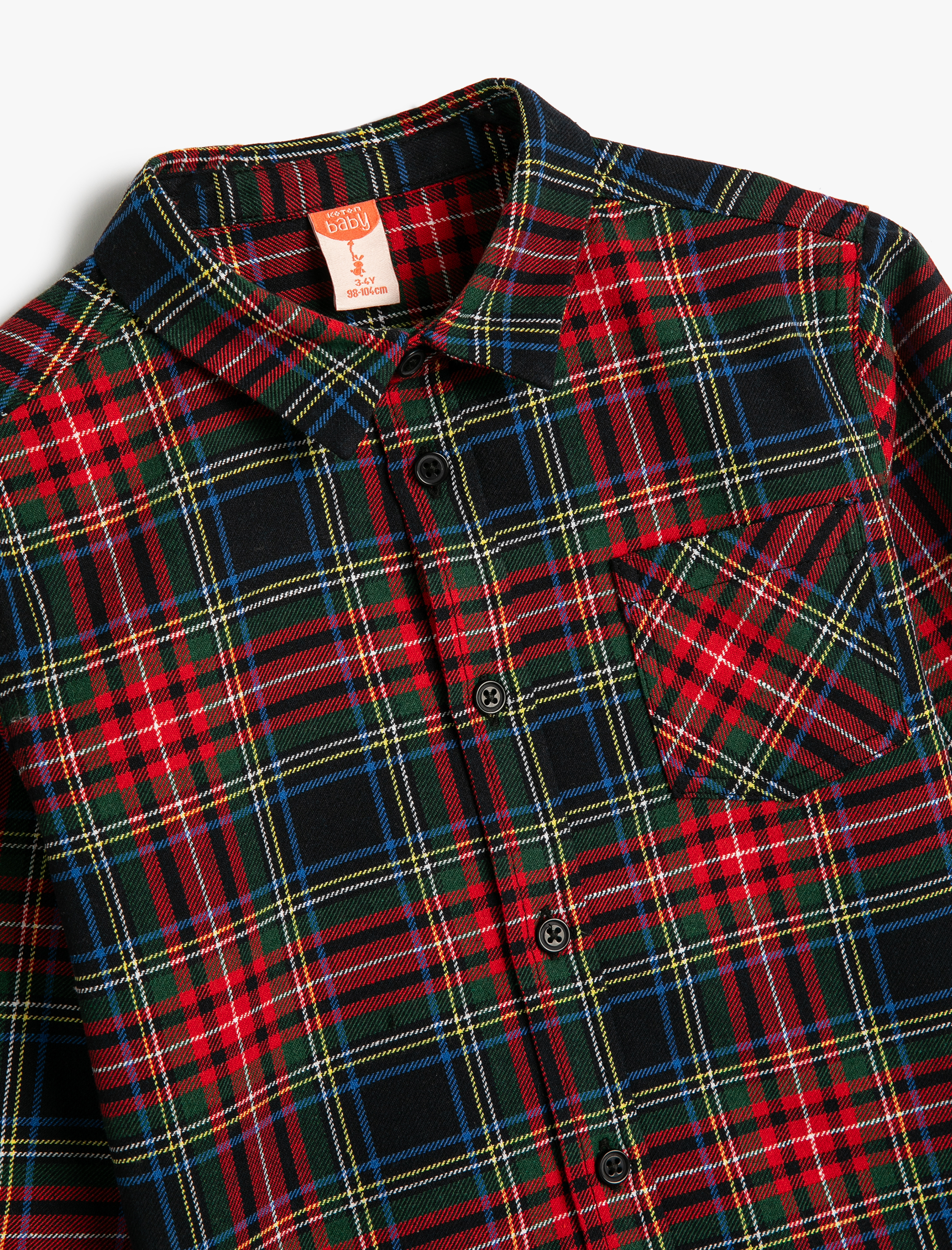  Erkek Bebek Oduncu Gömlek Uzun Kollu Düğmeli Cep Detaylı