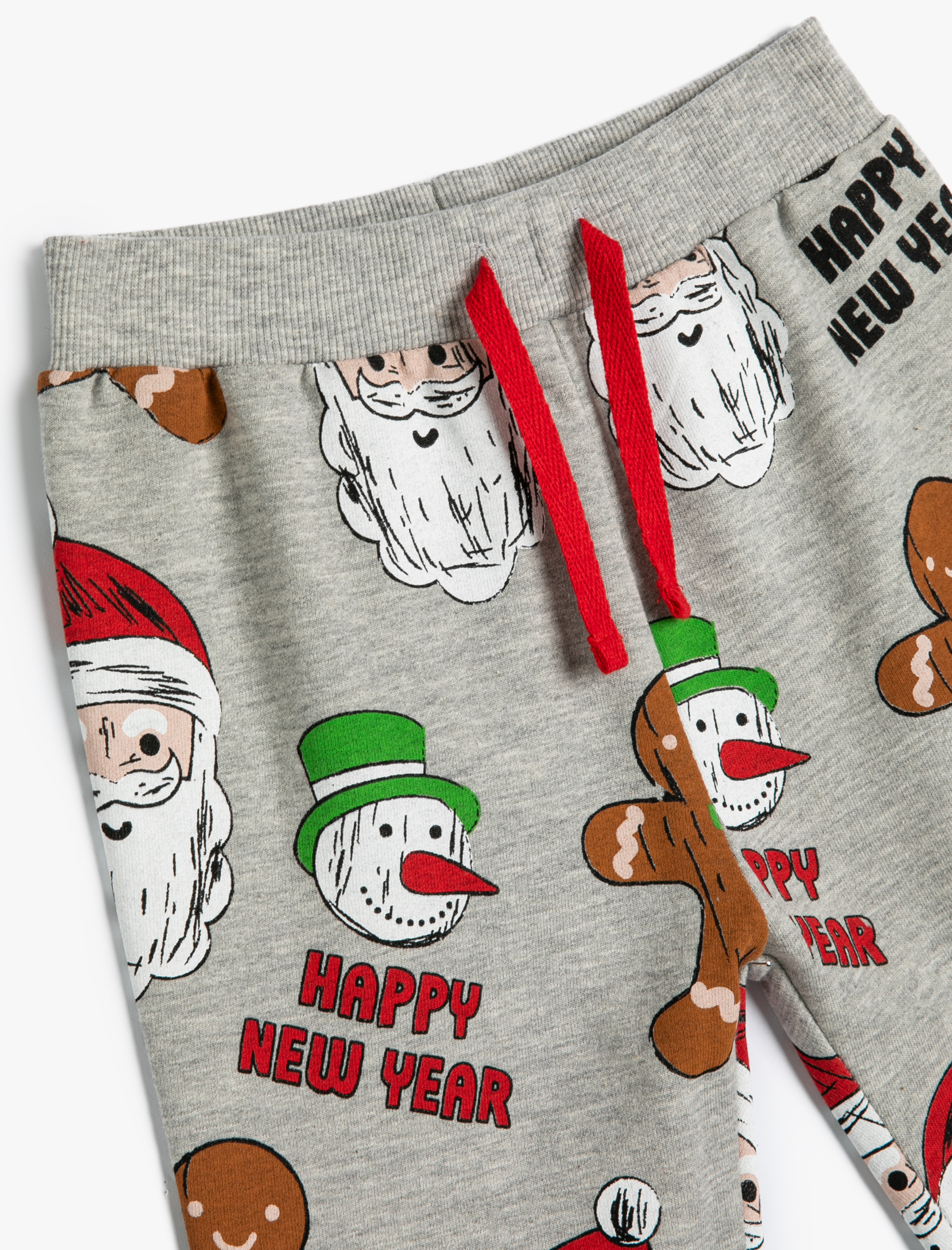  Erkek Bebek Jogger Eşofman Altı Yılbaşı Temalı Baskı Detaylı
