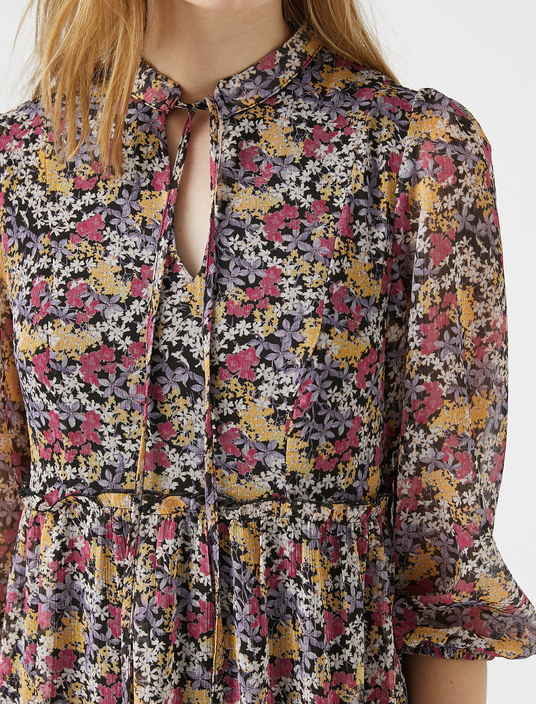   Çiçekli Şifon Elbise