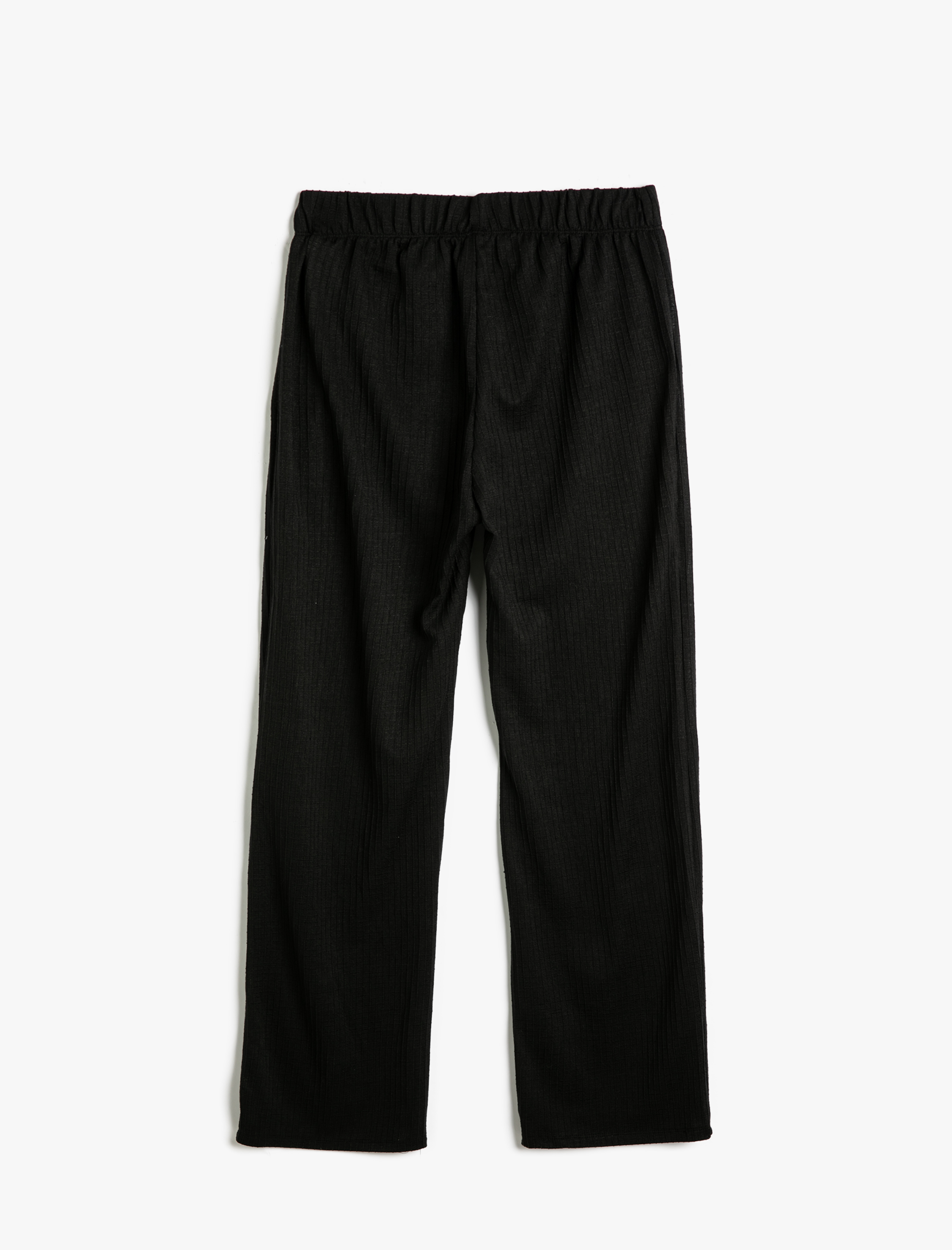   Pantolon Yüksek Bel Rahat Kalıp Dokulu Normal Paça