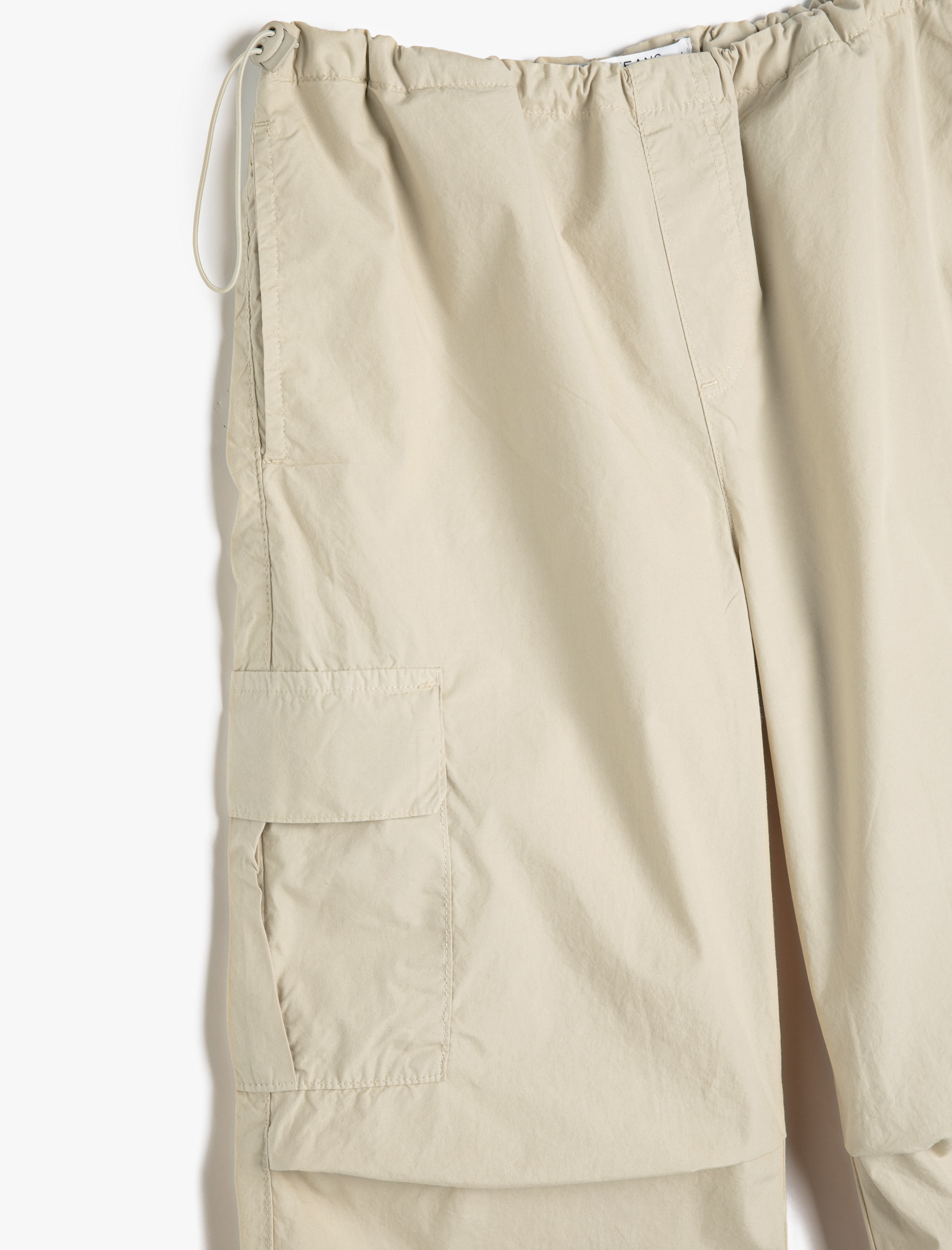   Paraşüt Pantolon Oversize Kargo Cepli Beli ve Paçaları Lastikli Pamuklu