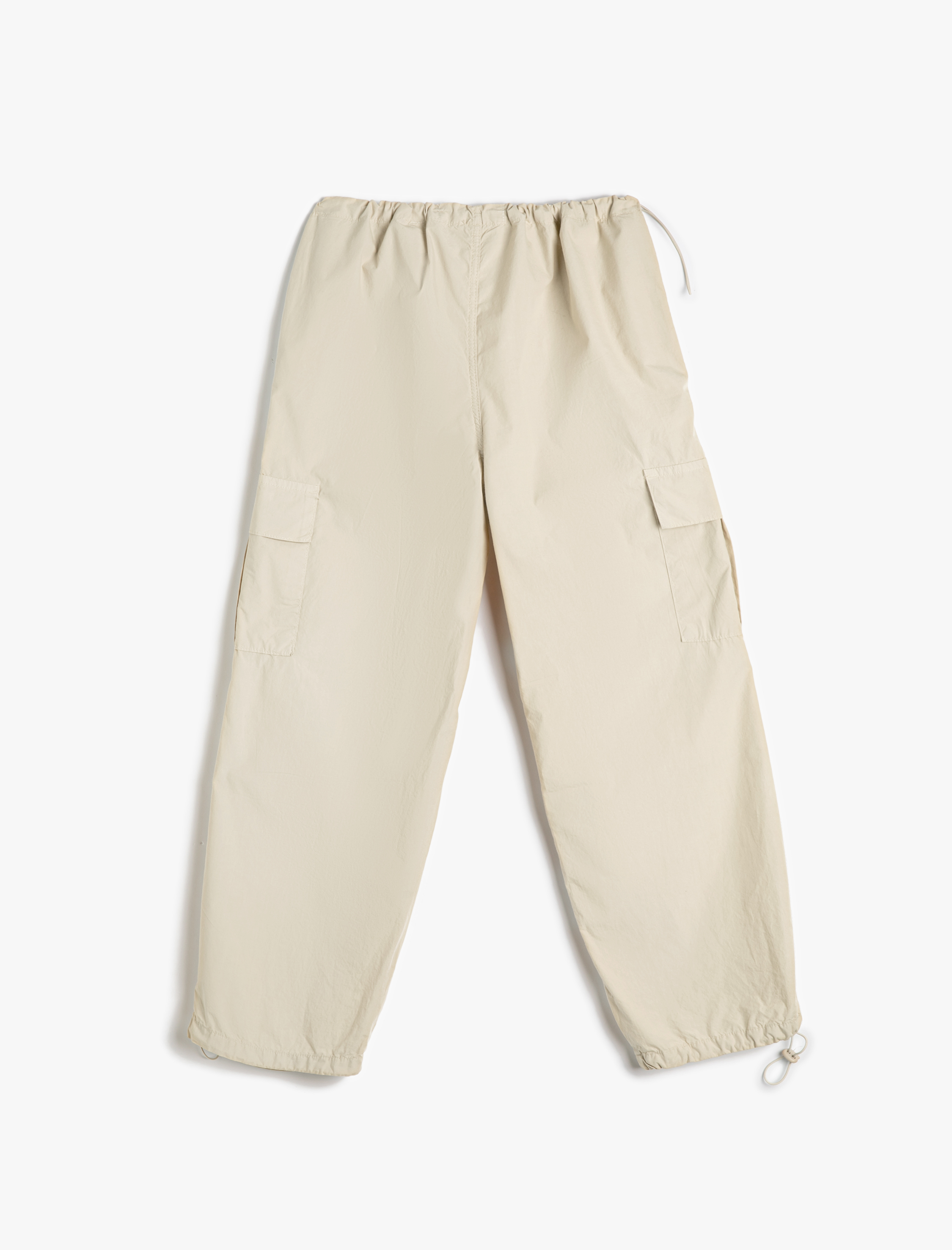   Paraşüt Pantolon Oversize Kargo Cepli Beli ve Paçaları Lastikli Pamuklu