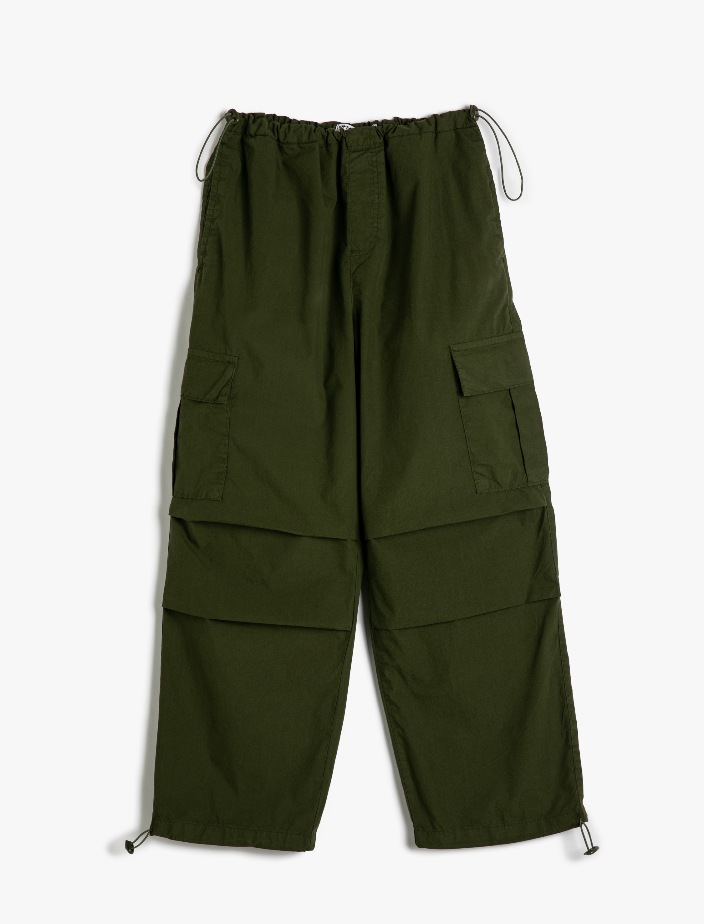   Paraşüt Pantolon Oversize Kargo Cepli Beli ve Paçaları Lastikli Pamuklu