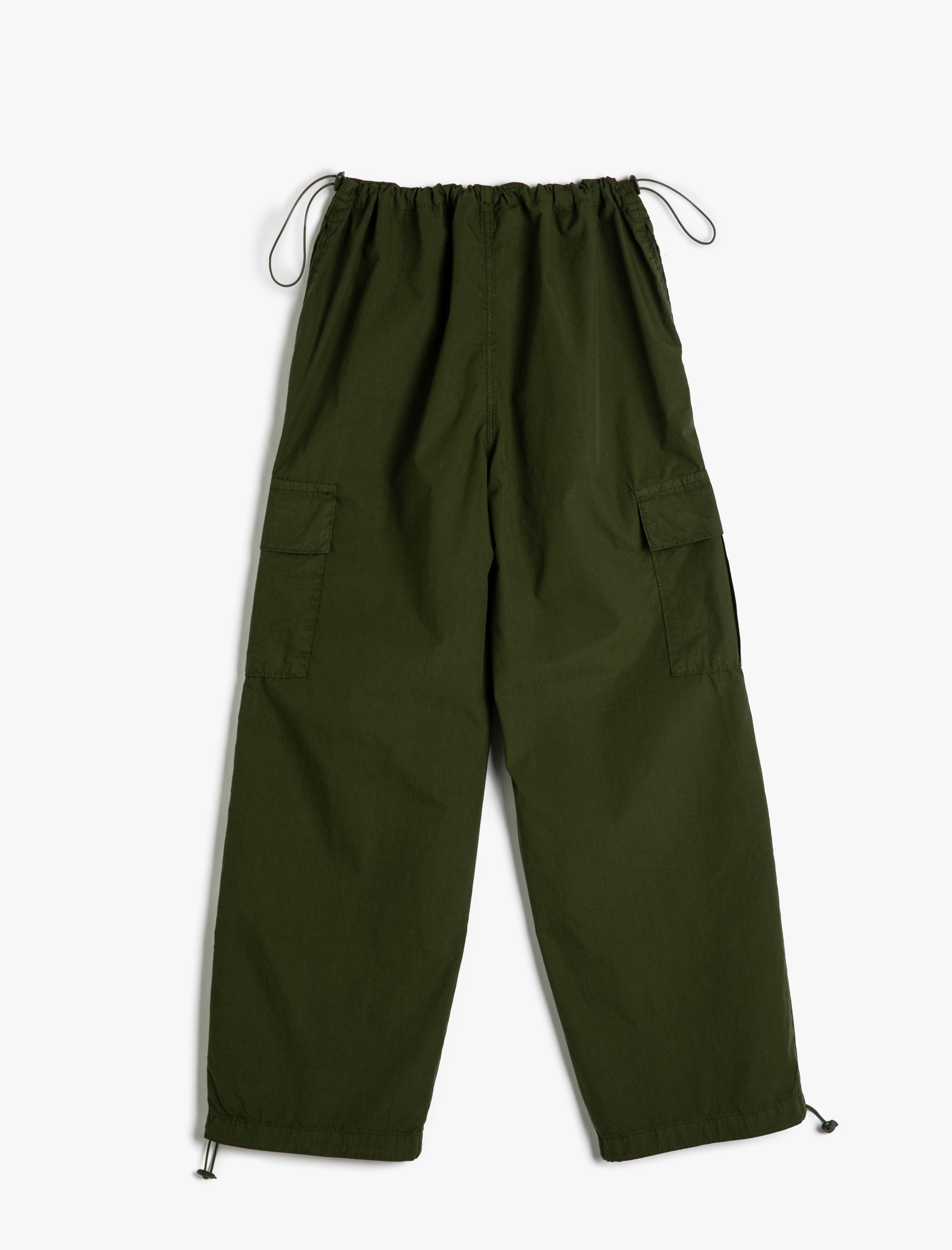   Paraşüt Pantolon Oversize Kargo Cepli Beli ve Paçaları Lastikli Pamuklu